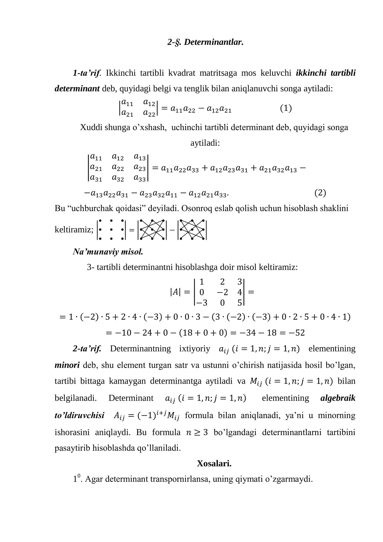 Determinantlar 1