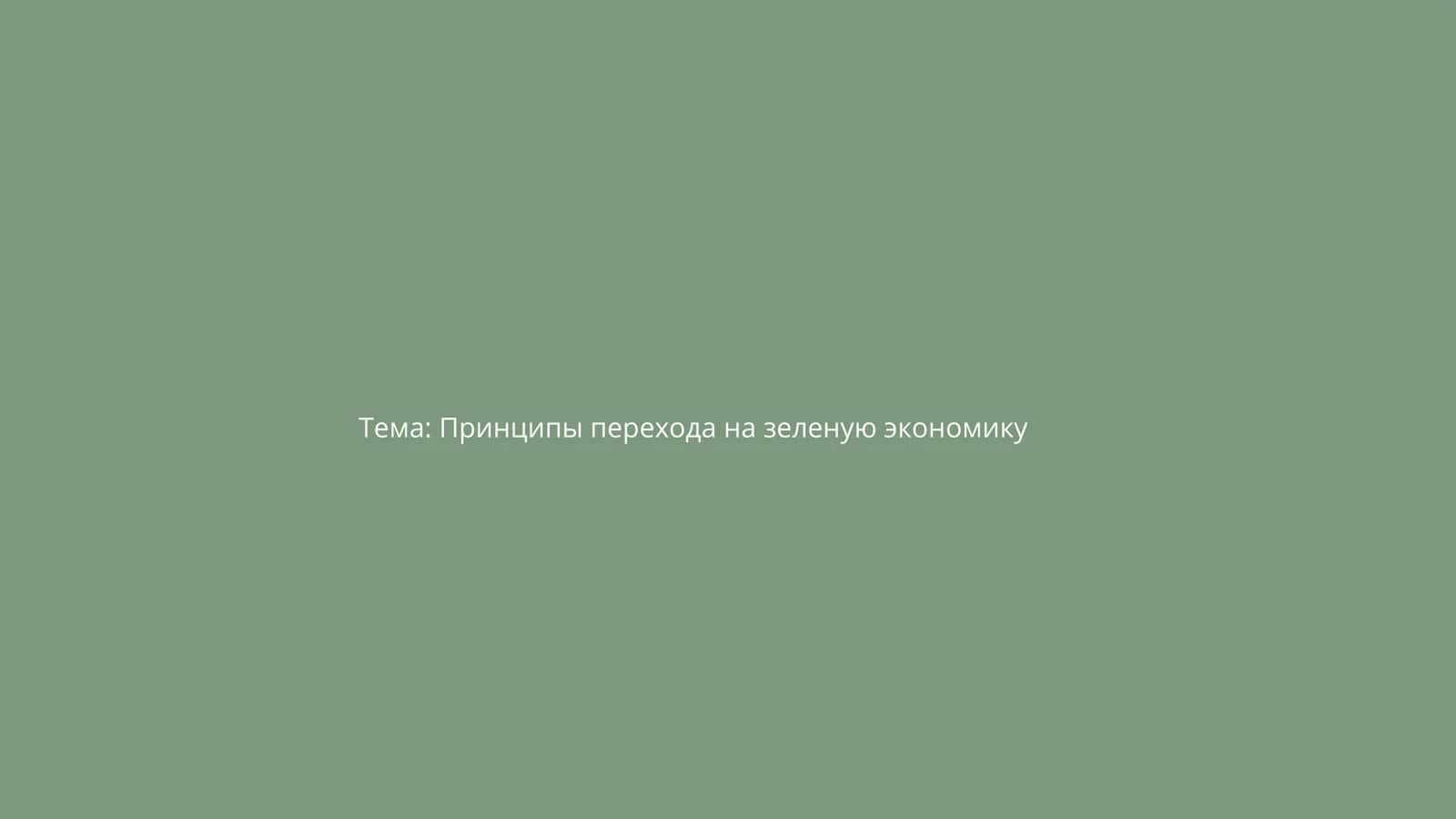Принципы перехода на зеленую экономику 1