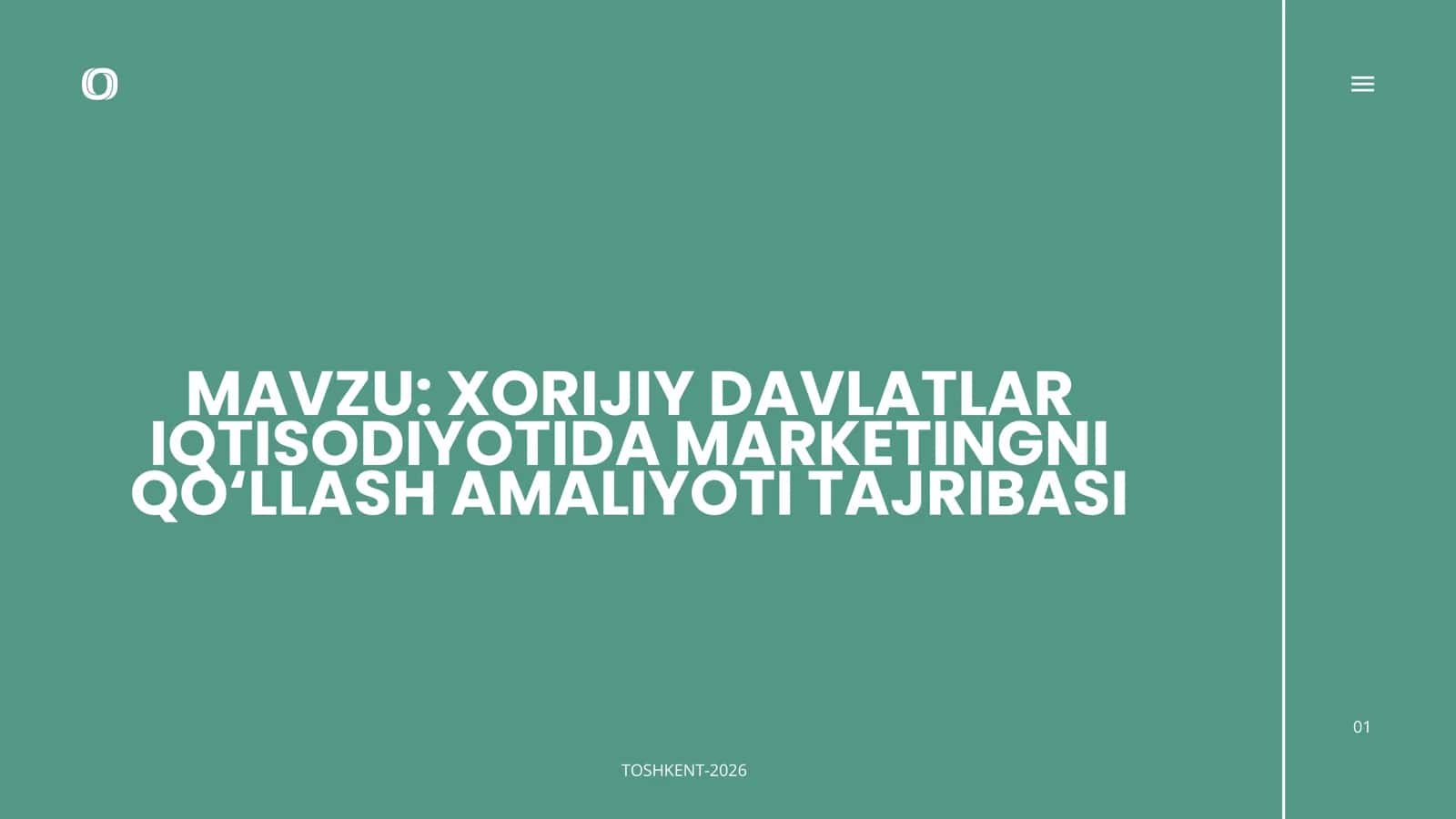 Xorijiy davlatlar iqtisodiyotida marketingni qo'llash amaliyoti tajribasi 1