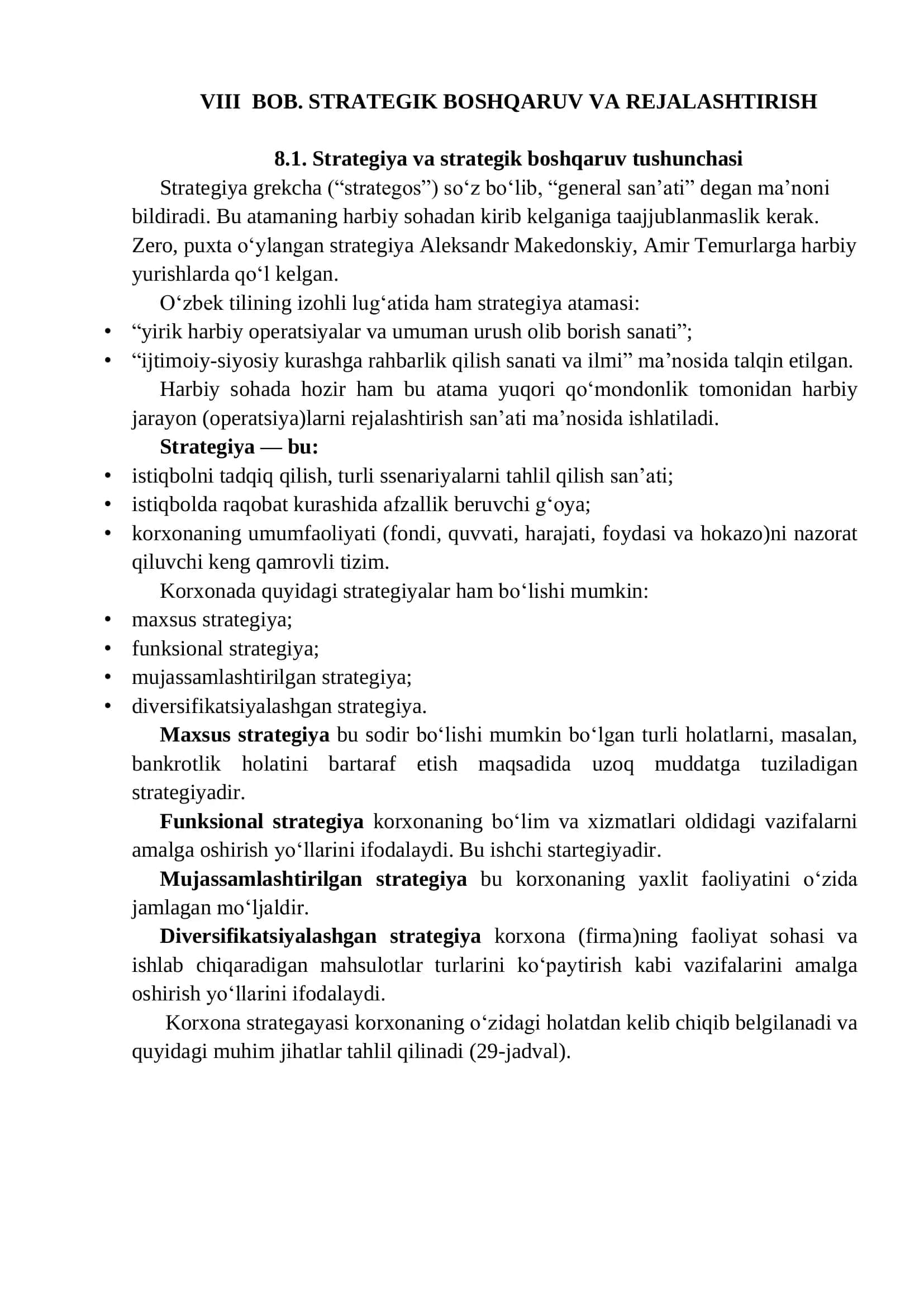 STRATEGIK BOSHQARUV VA REJALASHTIRISH 1
