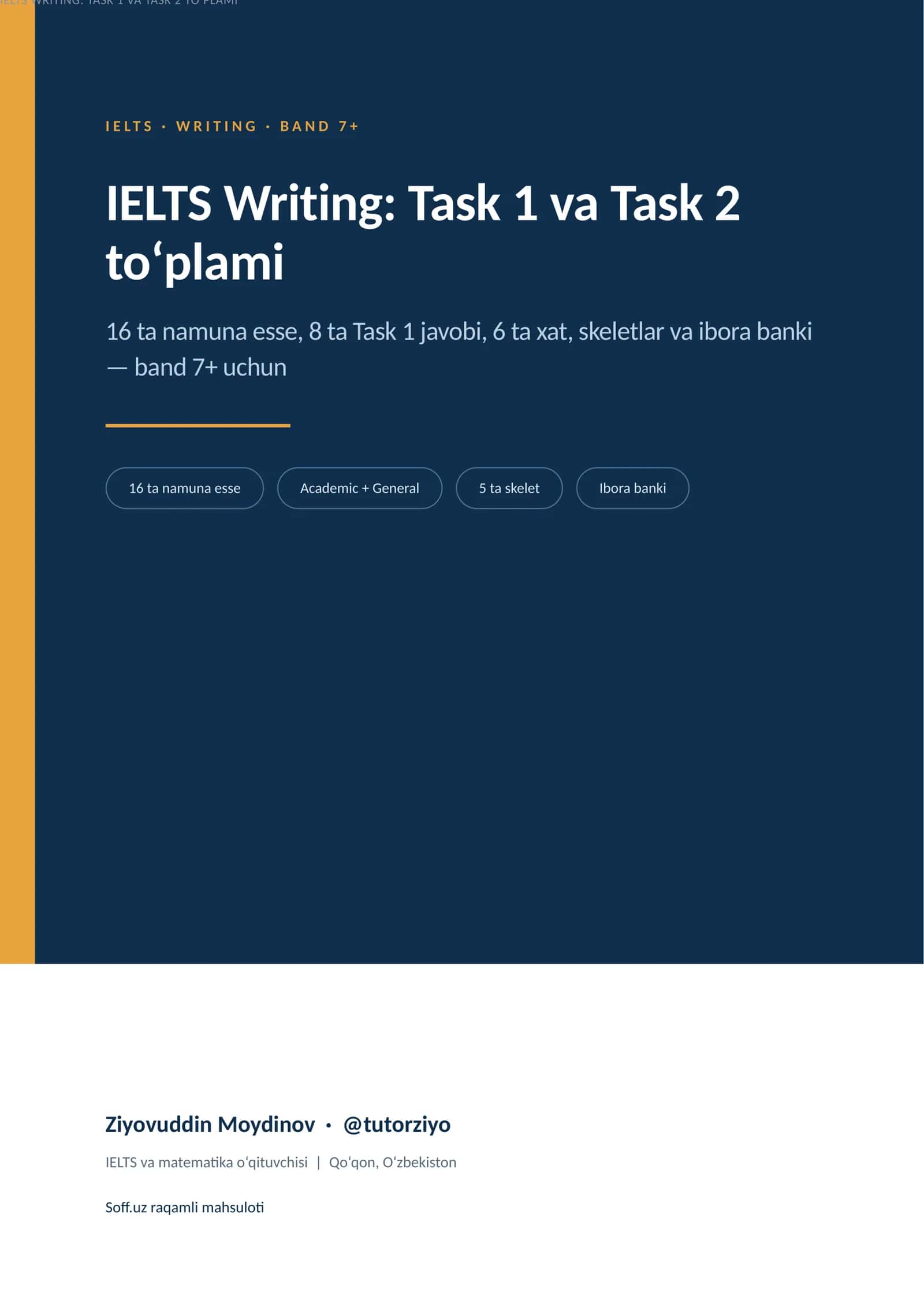 IELTS Writing: Task 1 va Task 2 to‘plami 1