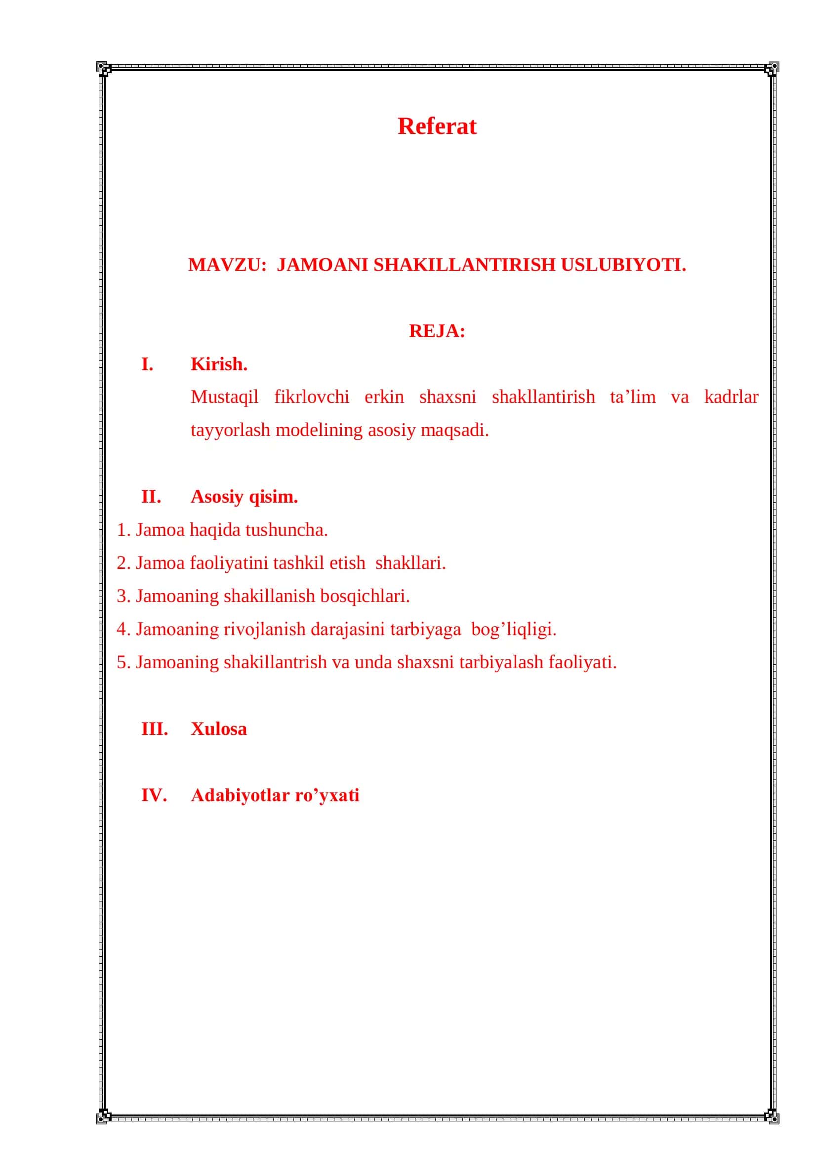 JAMOANI SHAKILLANTIRISH USLUBIYOTI 1