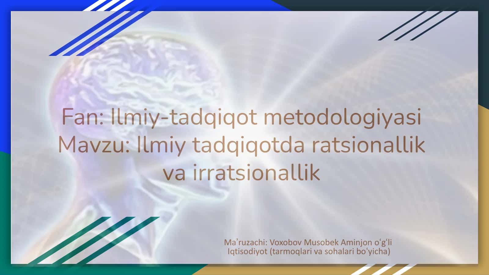 Ilmiy-tadqiqot metodologiyasi 1