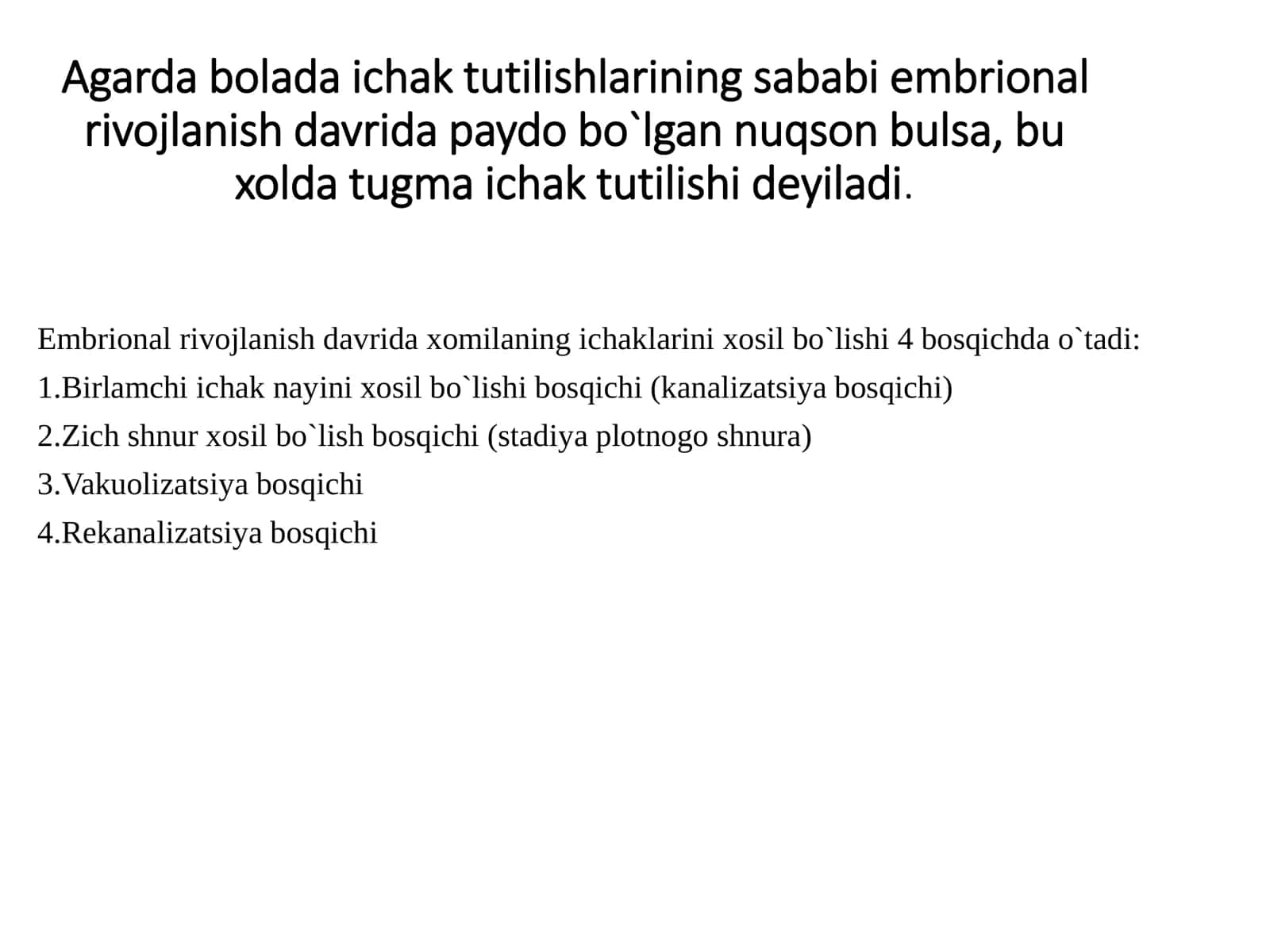 Yuqori va pastki ichak tutilishi 1