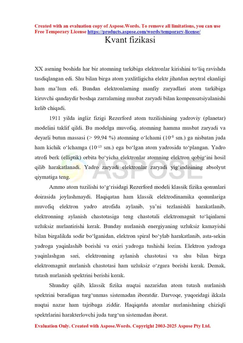 Kvant fizikasi 1