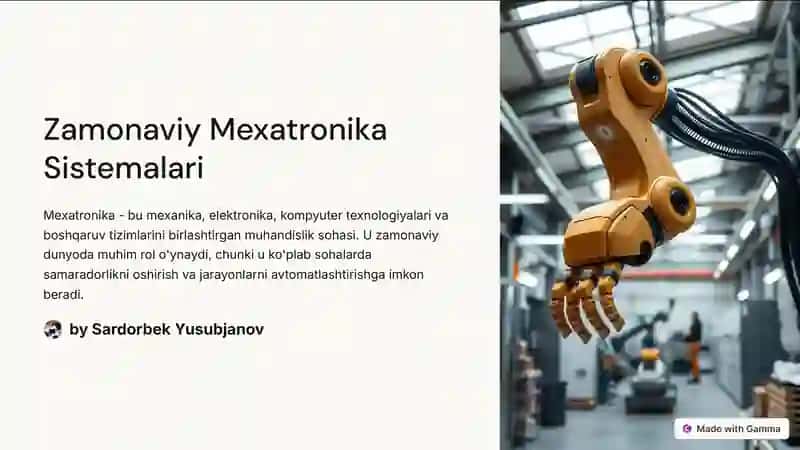 Zamonaviy mexatronika 1