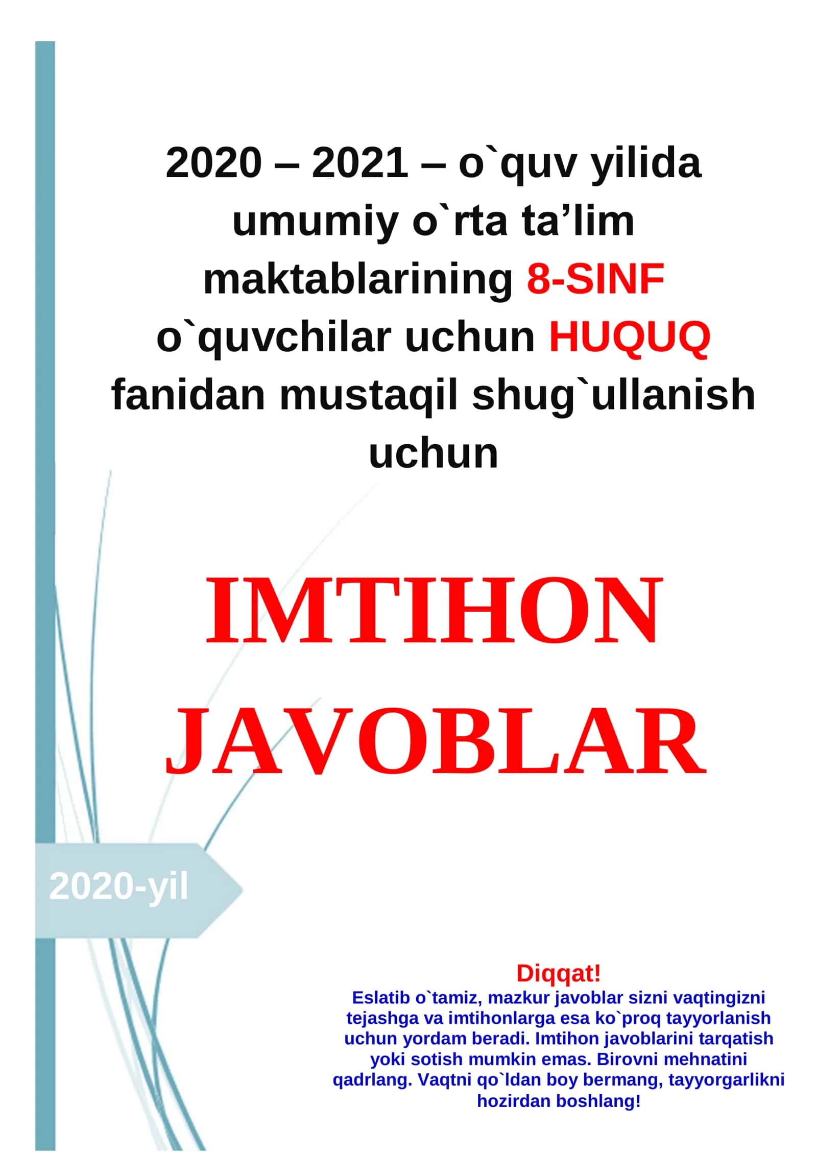8-sinf O‘zbekiston davlat va huquq asoslari 1