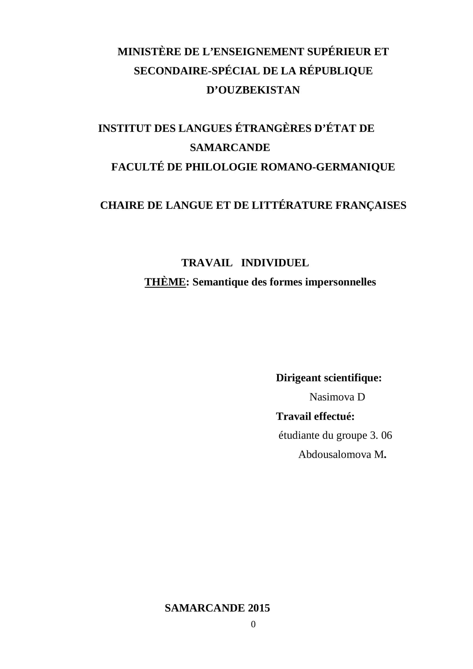 Semantique des formes impersonnelles 1