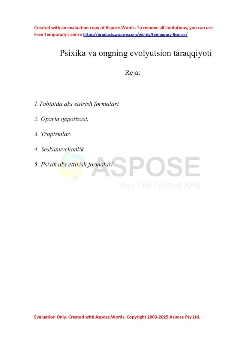 psixika va ong evolutsiyasi 1