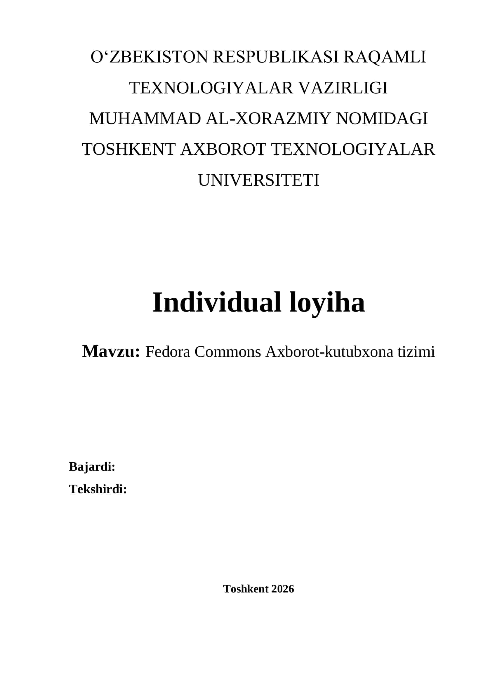 Fedora Commons Axborot-kutubxona tizimi 1
