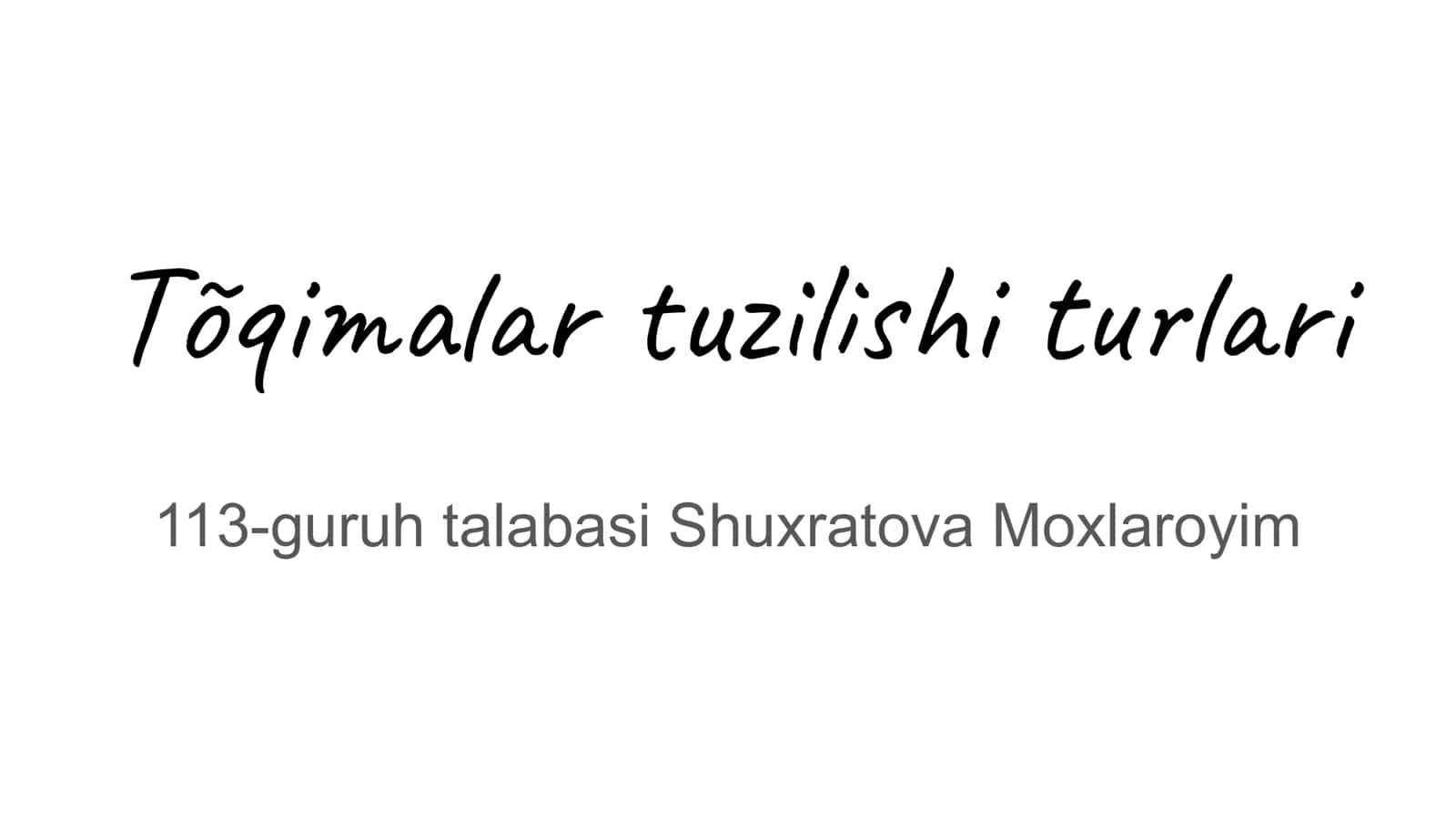 Tõqimalar tuzilishi turlari 1
