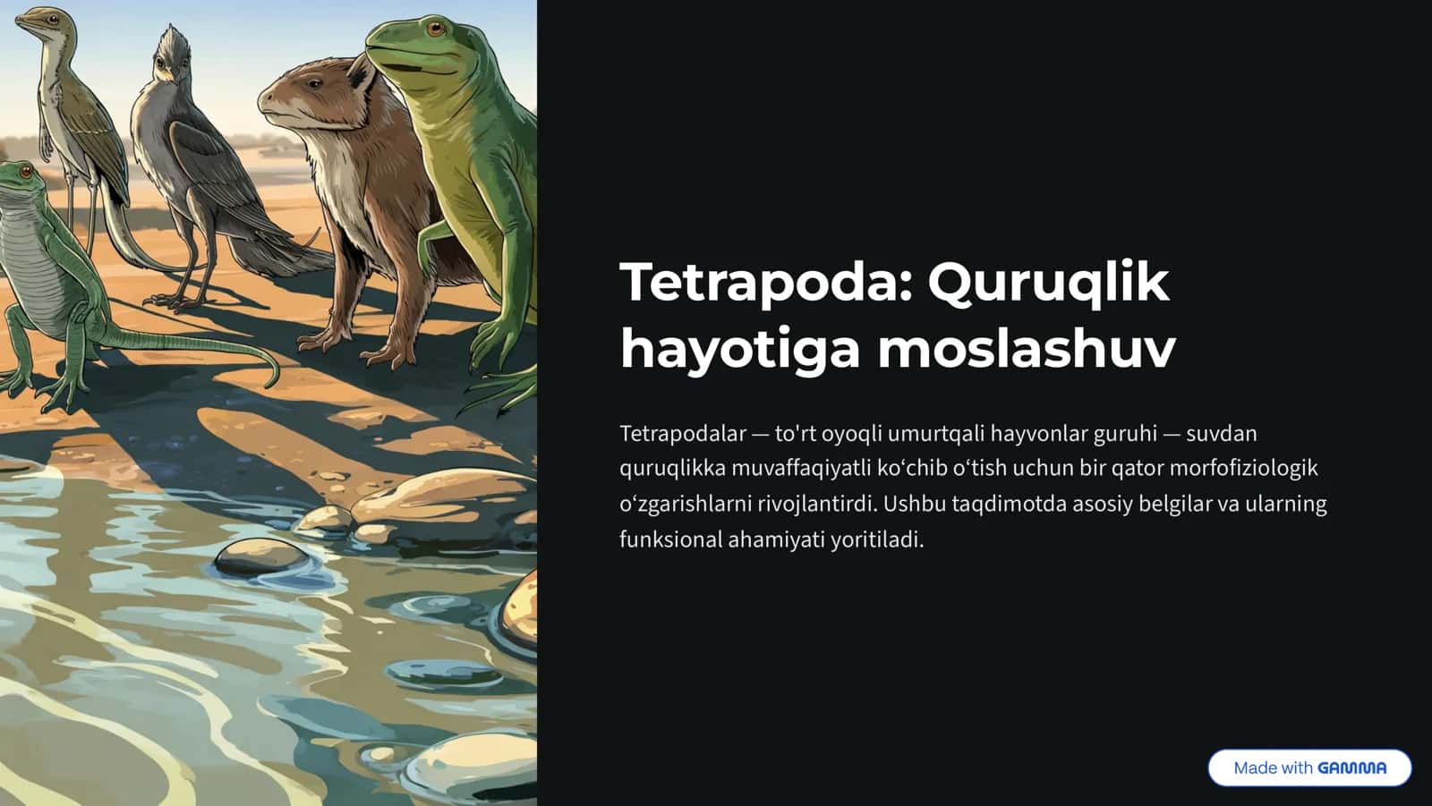 Tetrapodalar: Quruqlik hayotiga moslashuv 1