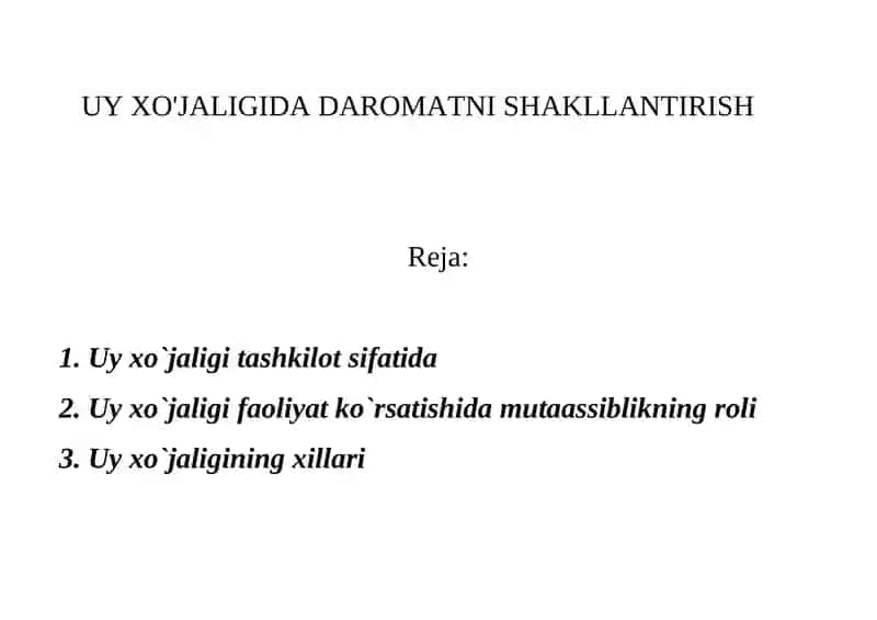 Uy xo'jligi