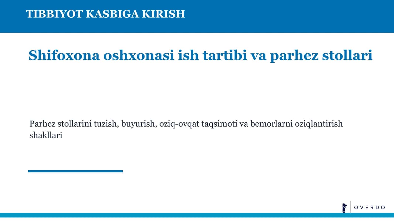 TIBBIYOT KASBIGA KIRISH 1