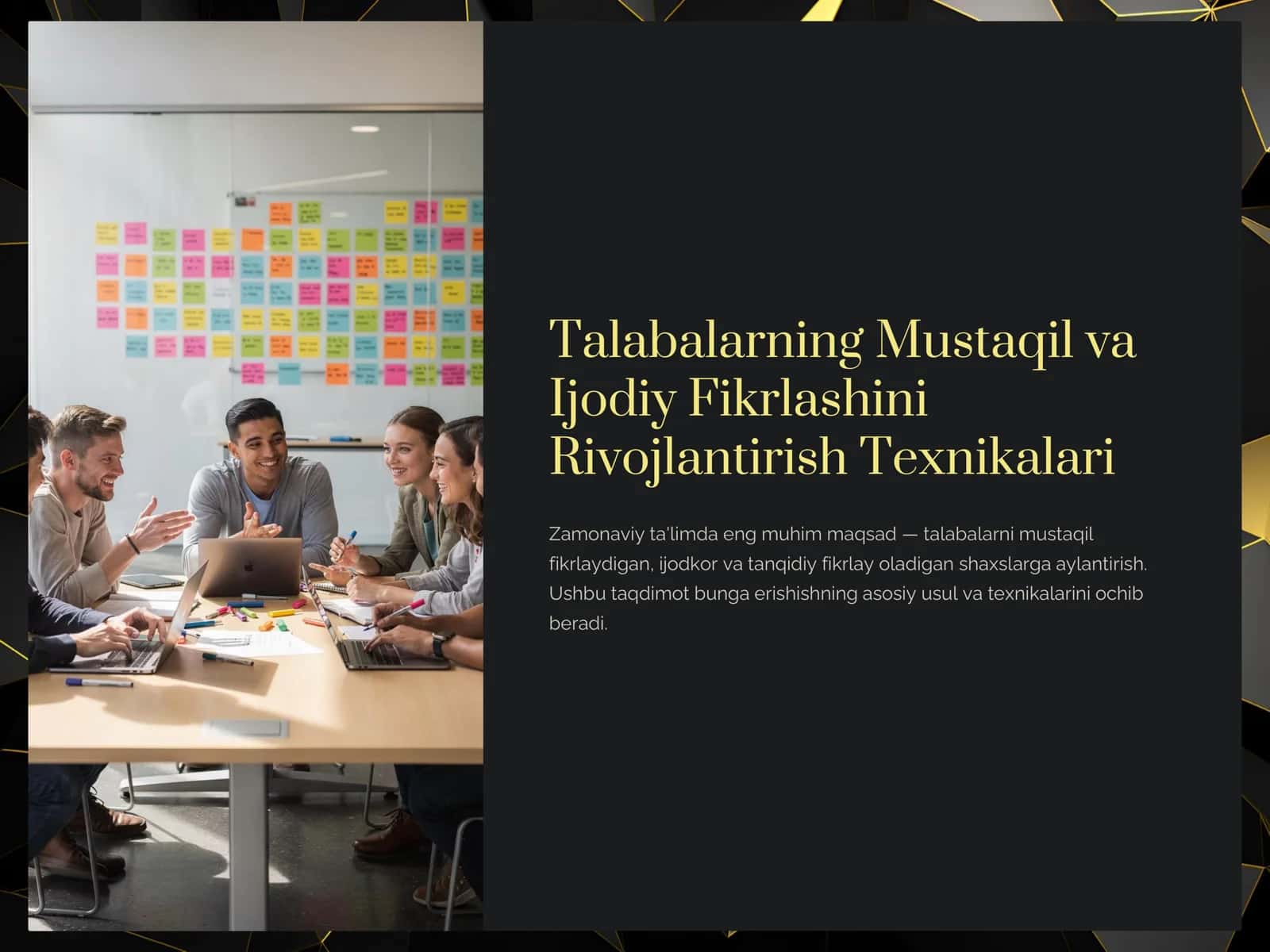 Talabalarning Mustaqil va Ijodiy Fikrlashini Rivojlantirish Texnikalari 1