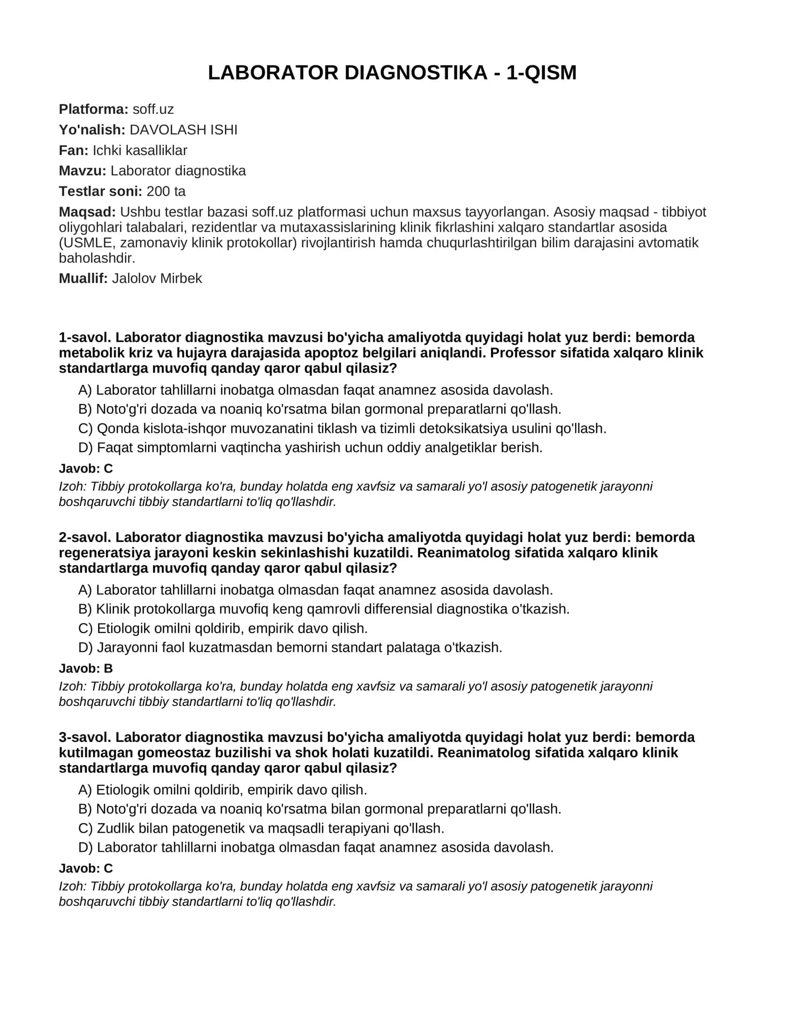 Laborator Diagnostika - 1-Qism 1