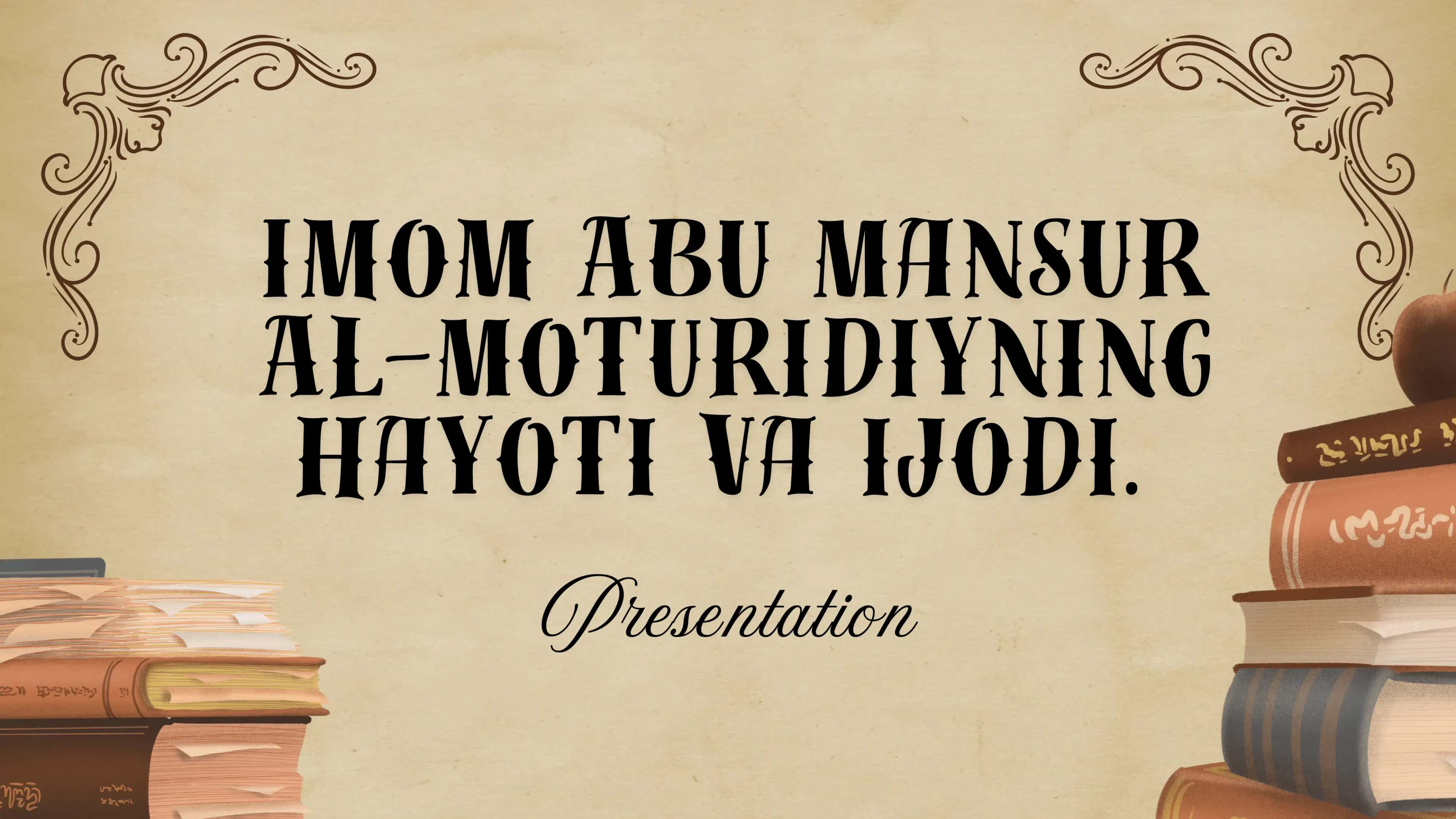 Imom Abu Mansur Al-Moturidiy 1