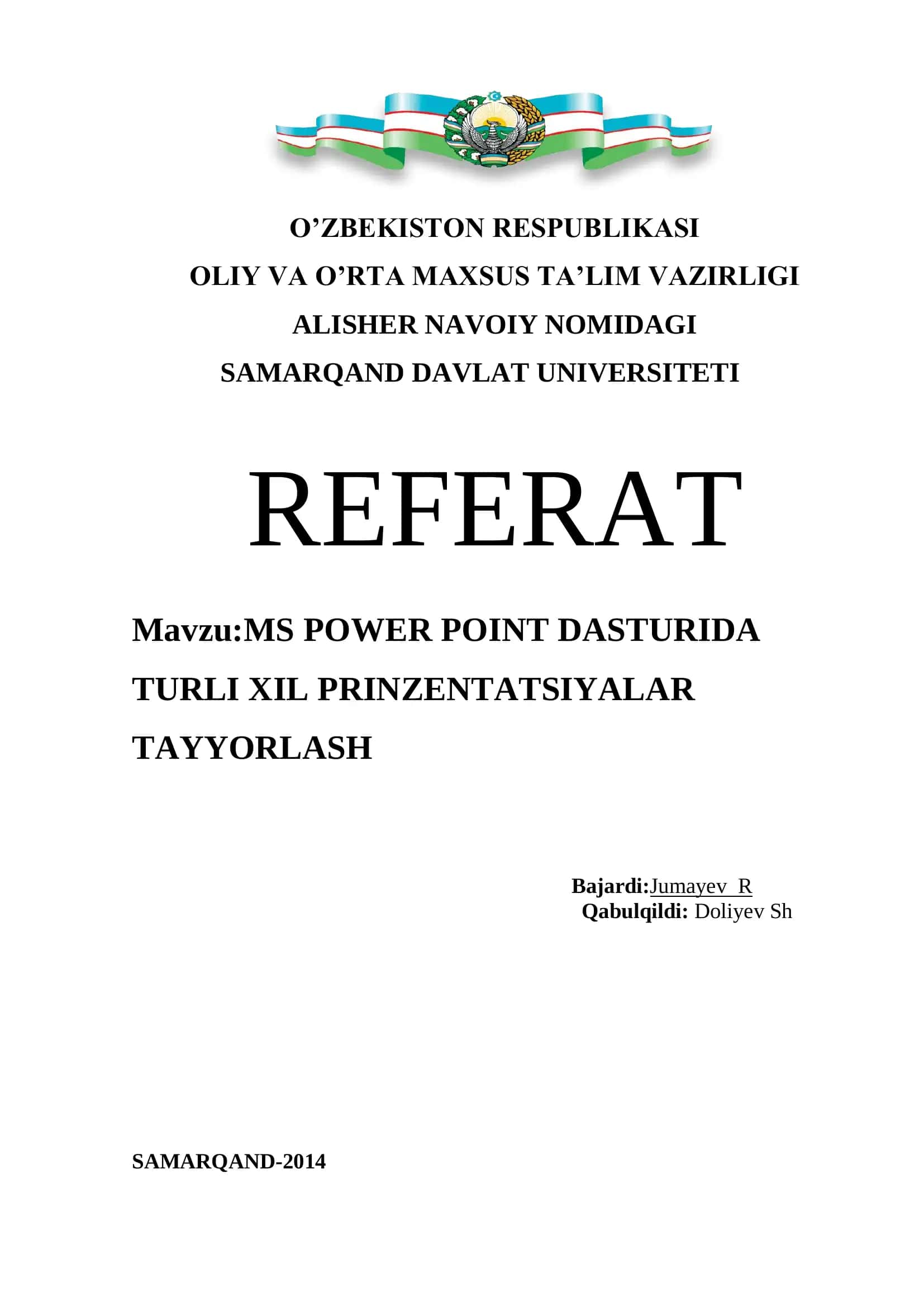 MS POWER POINT DASTURIDA TURLI XIL PRINZENTATSIYALAR TAYYORLASH 1