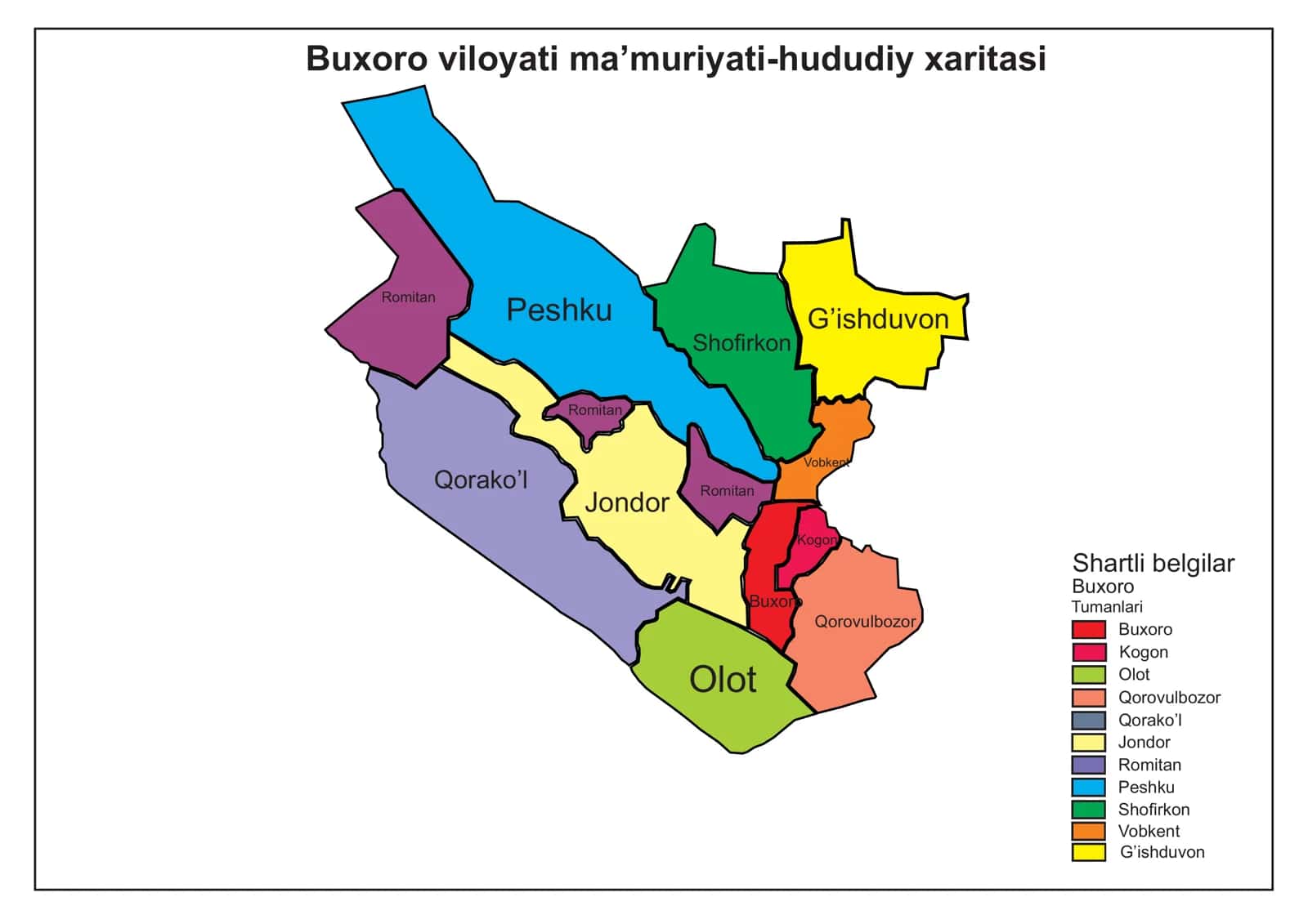 Buxoro viloyati ma’muriyati-hududiy xaritasi 1