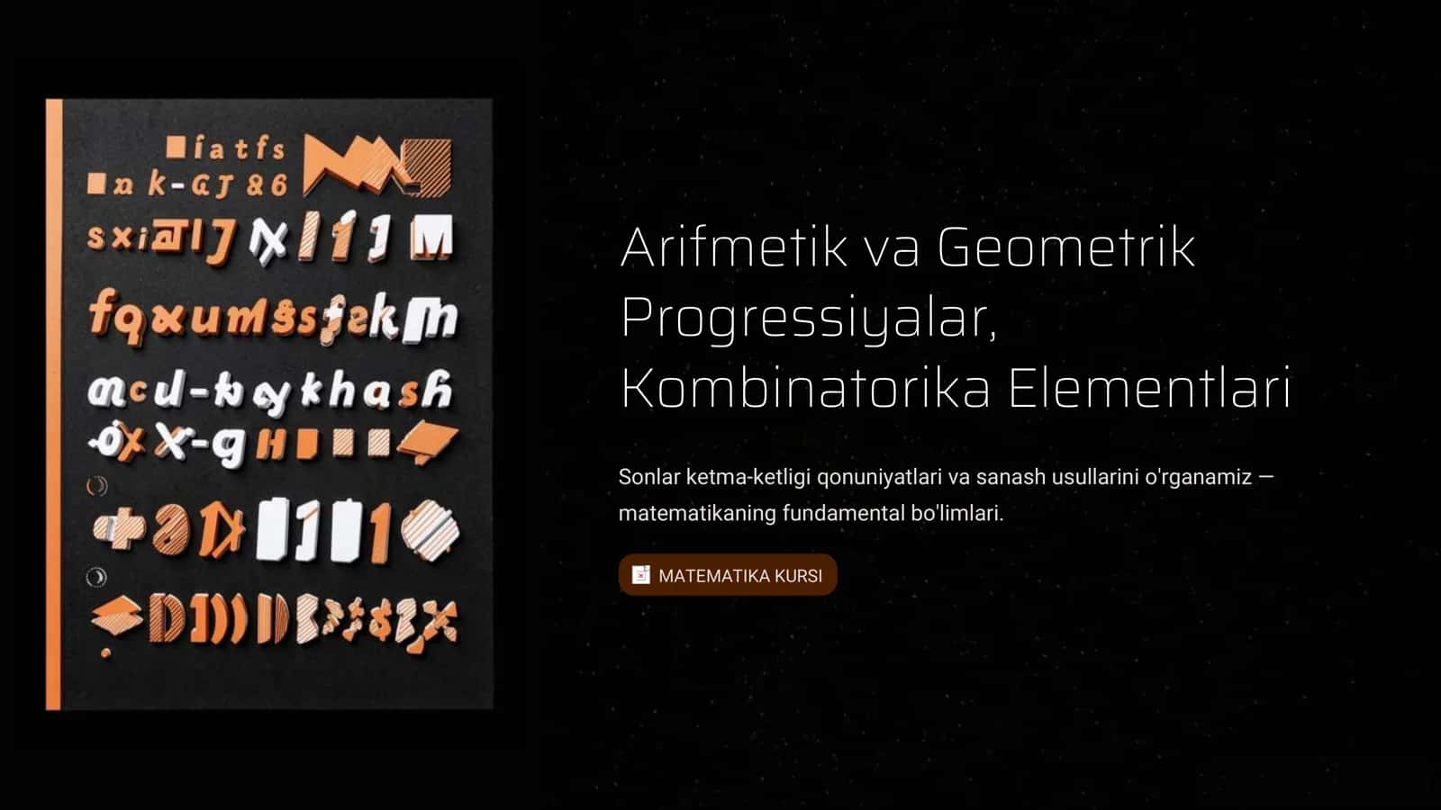 Arifmetik va Geometrik Progressiyalar, Kombinatorika Elementlari 1