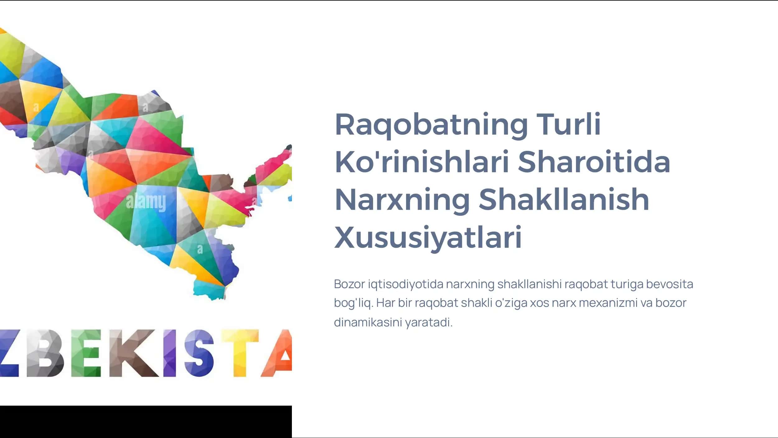 Raqobatning Turli Ko'rinishlari Sharoitida Narxning Shakllanish Xususiyatlari 1