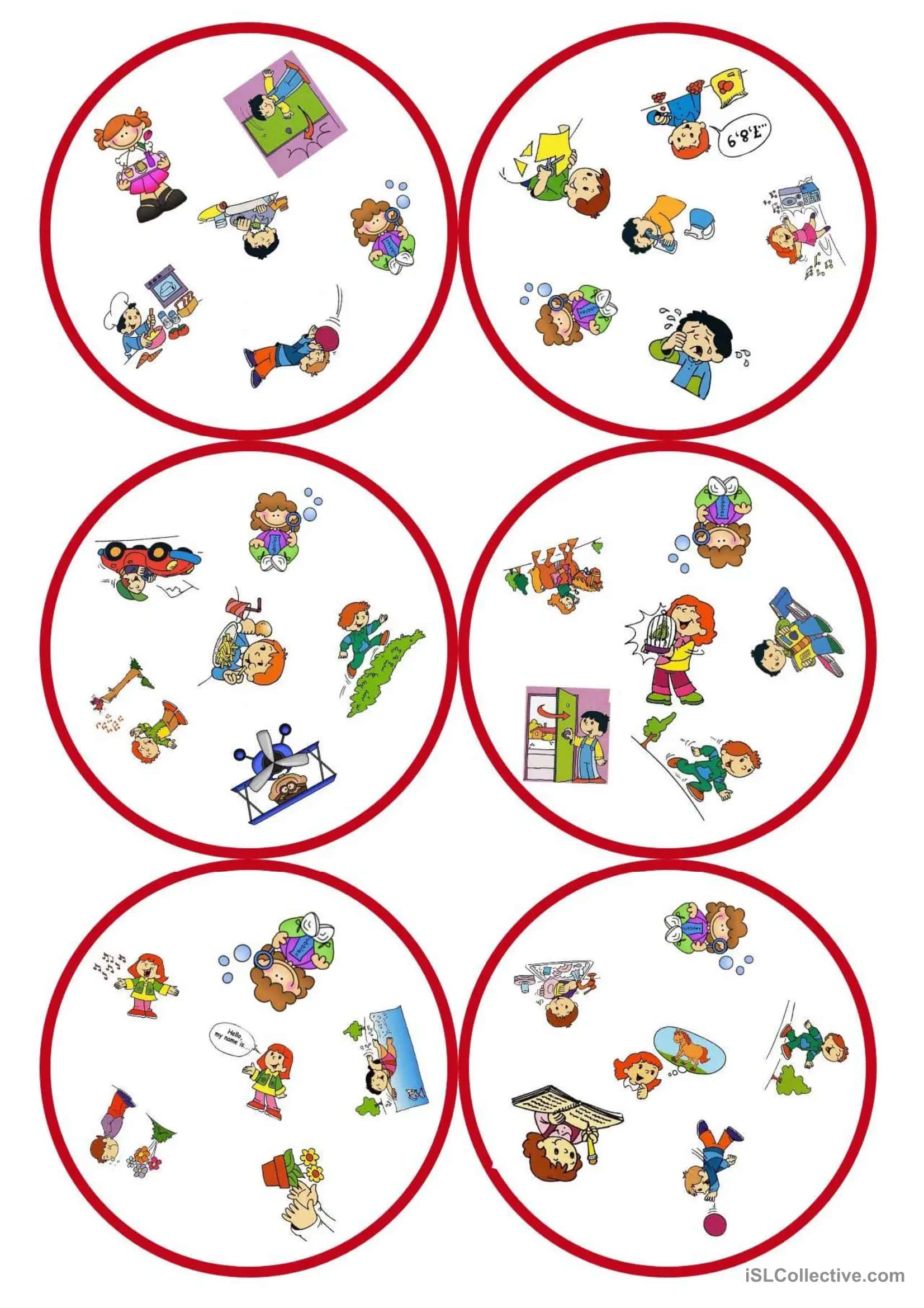 Dobble game action verbs 1