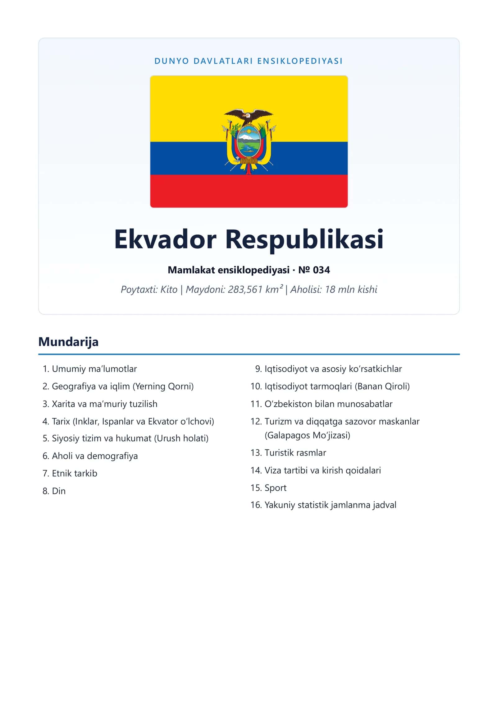 DUNYO DAVLATLARI ENSIKLOPEDIYASI 1