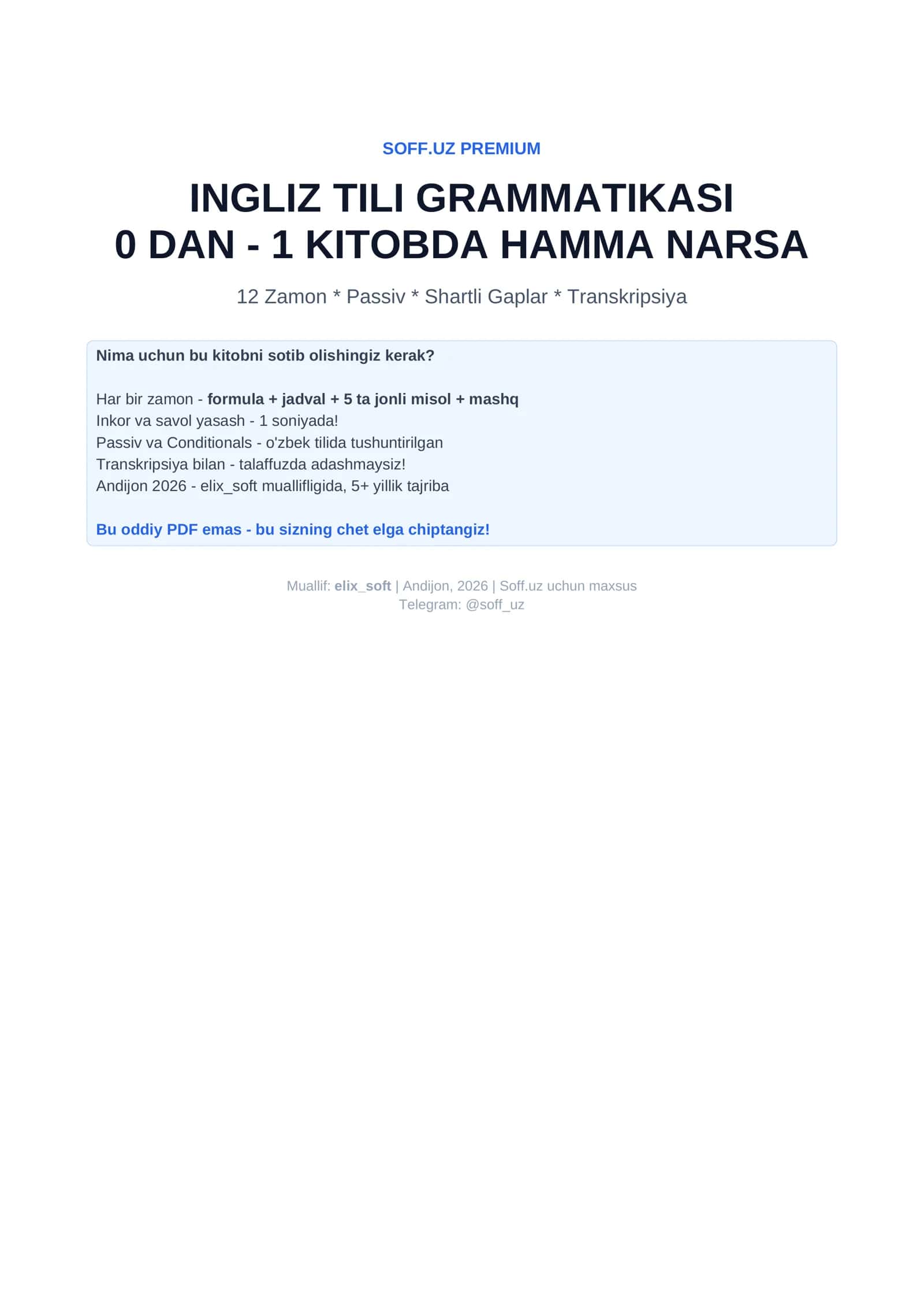 INGLIZ TILI GRAMMATIKASI 1