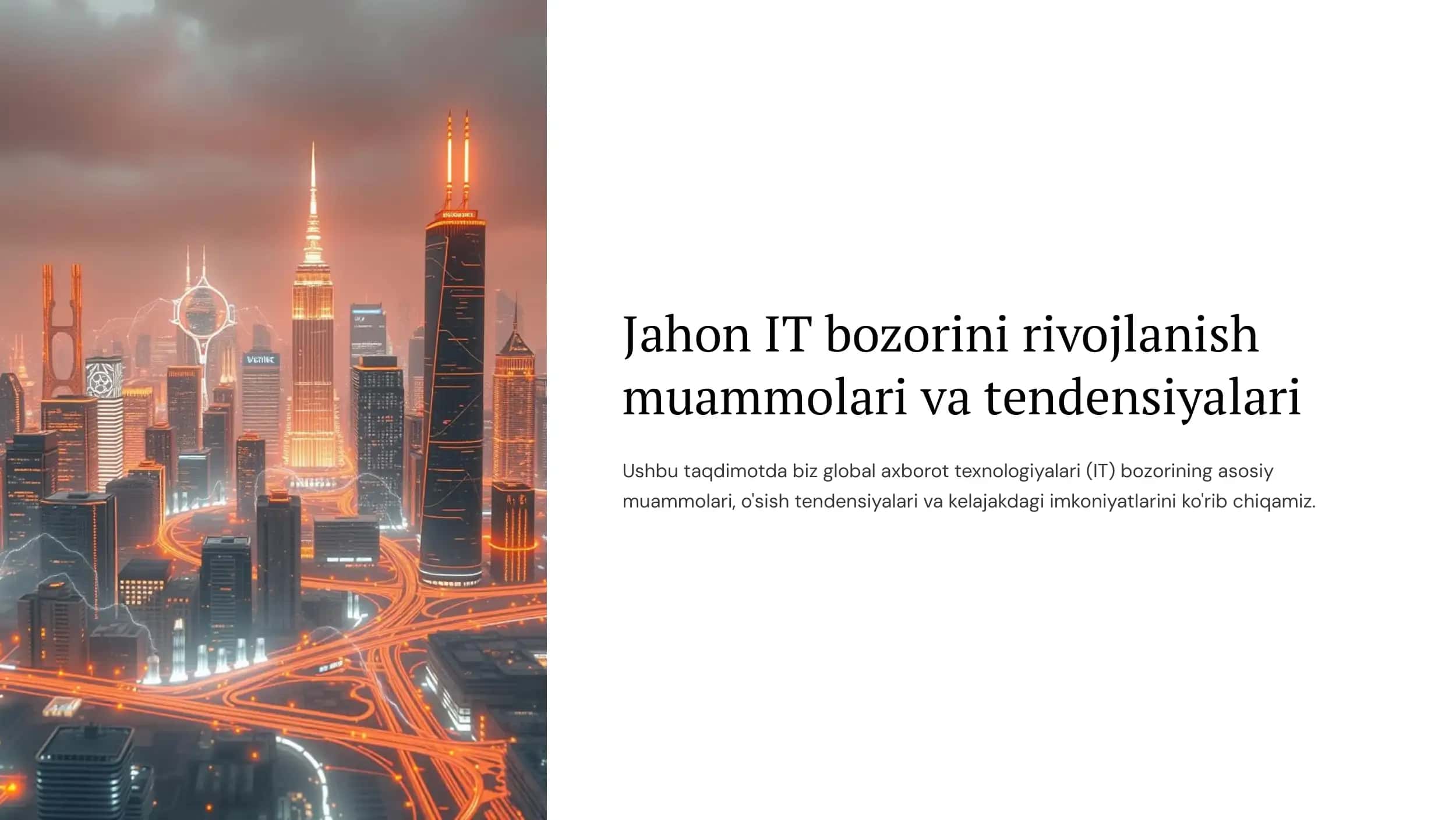Jahon IT bozorini rivojlanish muammolari va tendensiyalari 1