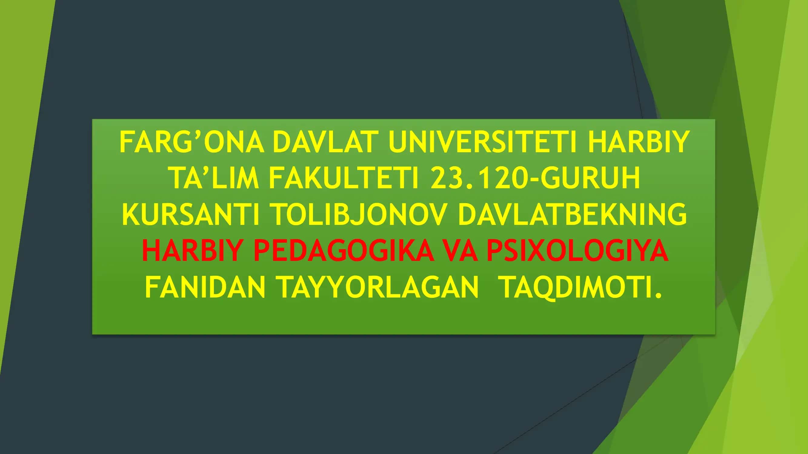 Harbiy Pedagogika va Psixologiya 1