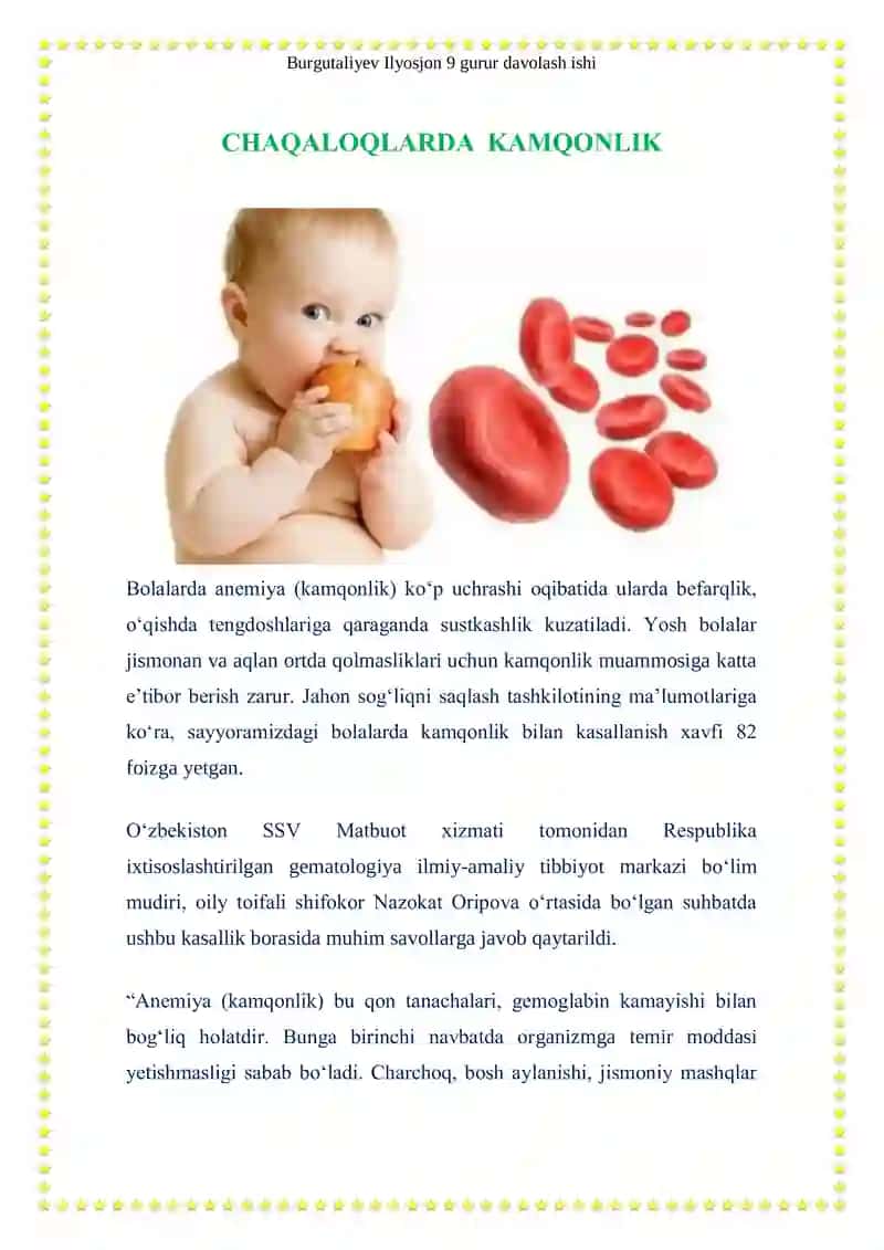 Burgutaliyev Ilyosjon 9 gurur davolash ishi 1