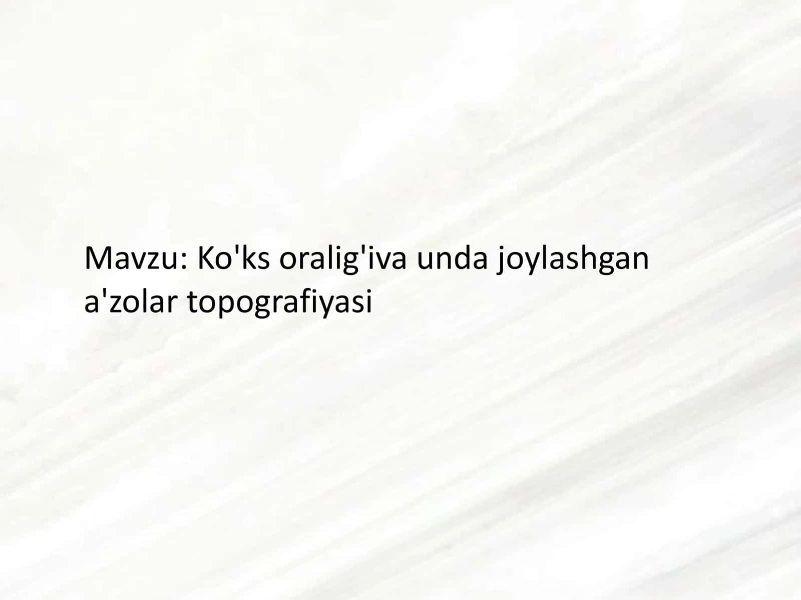 Ko'ks oralig'iva unda joylashgan a'zolar topografiyasi 1