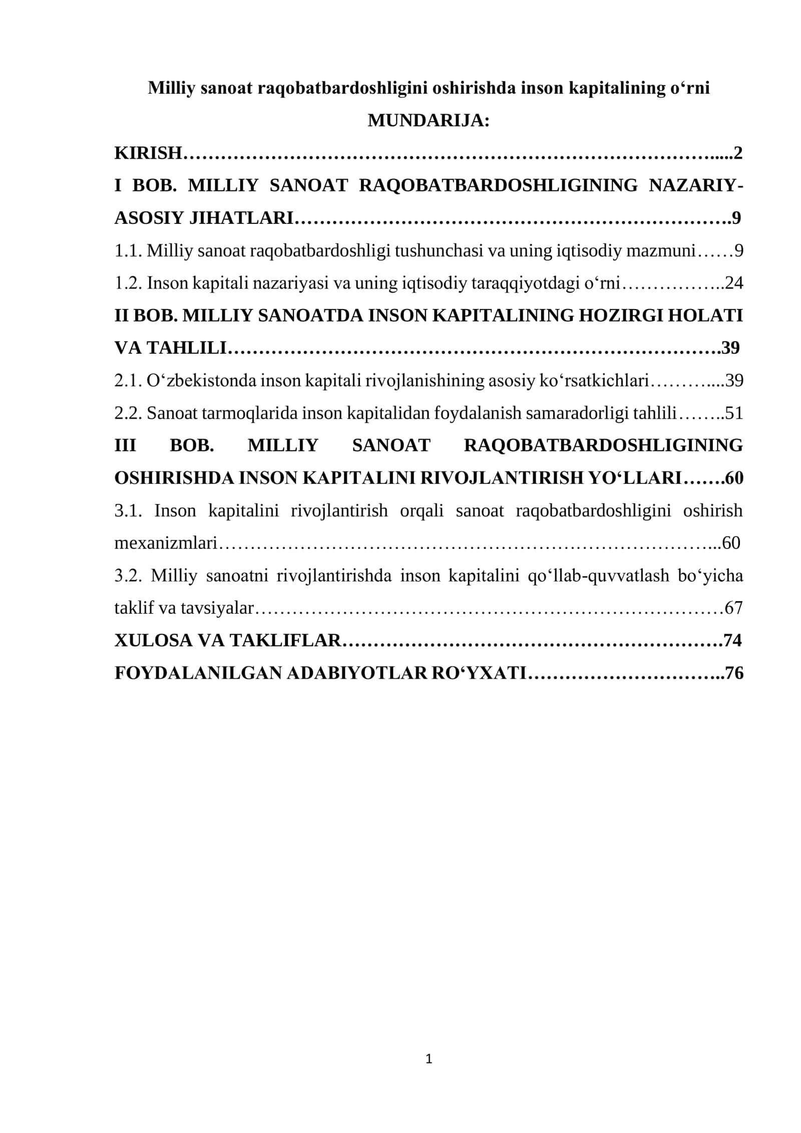 Inson kapitalini rivojlantirish orqali milliy sanoat raqobatbardoshligi 1