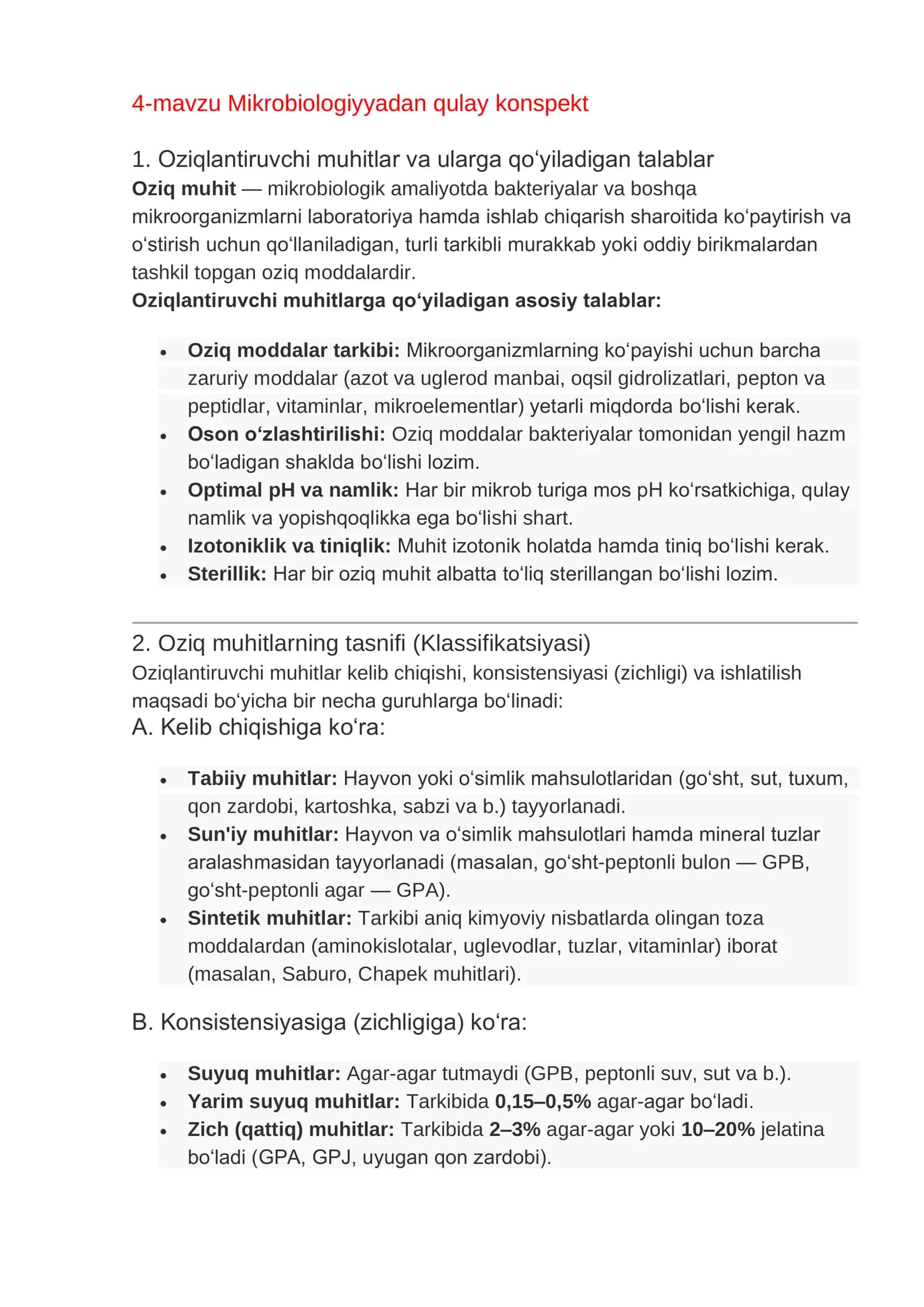 4-mavzu Mikrobiologiyyadan qulay konspekt 1