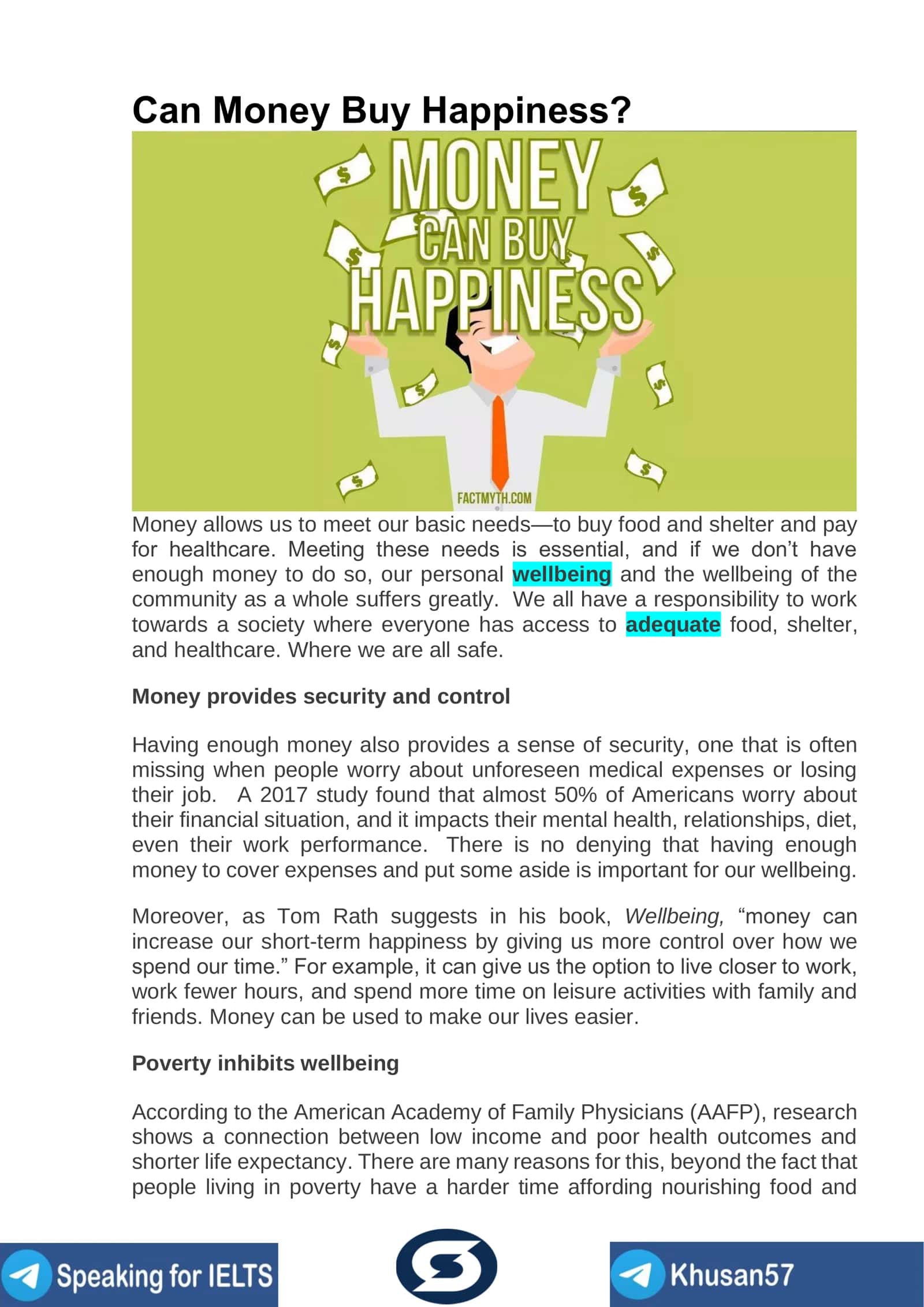 Can Money Buy Happiness? 1