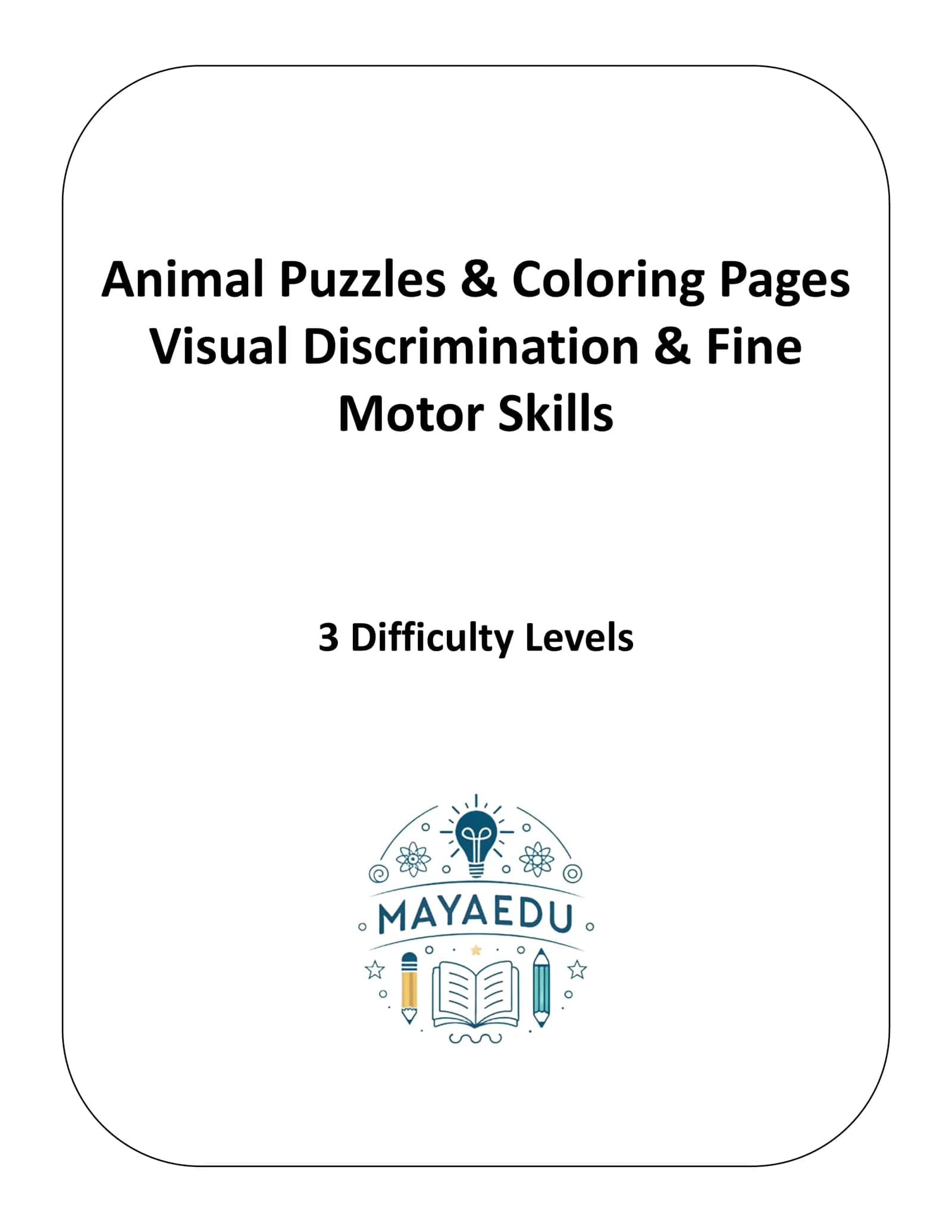 Animal Puzzles & Coloring Pages 1