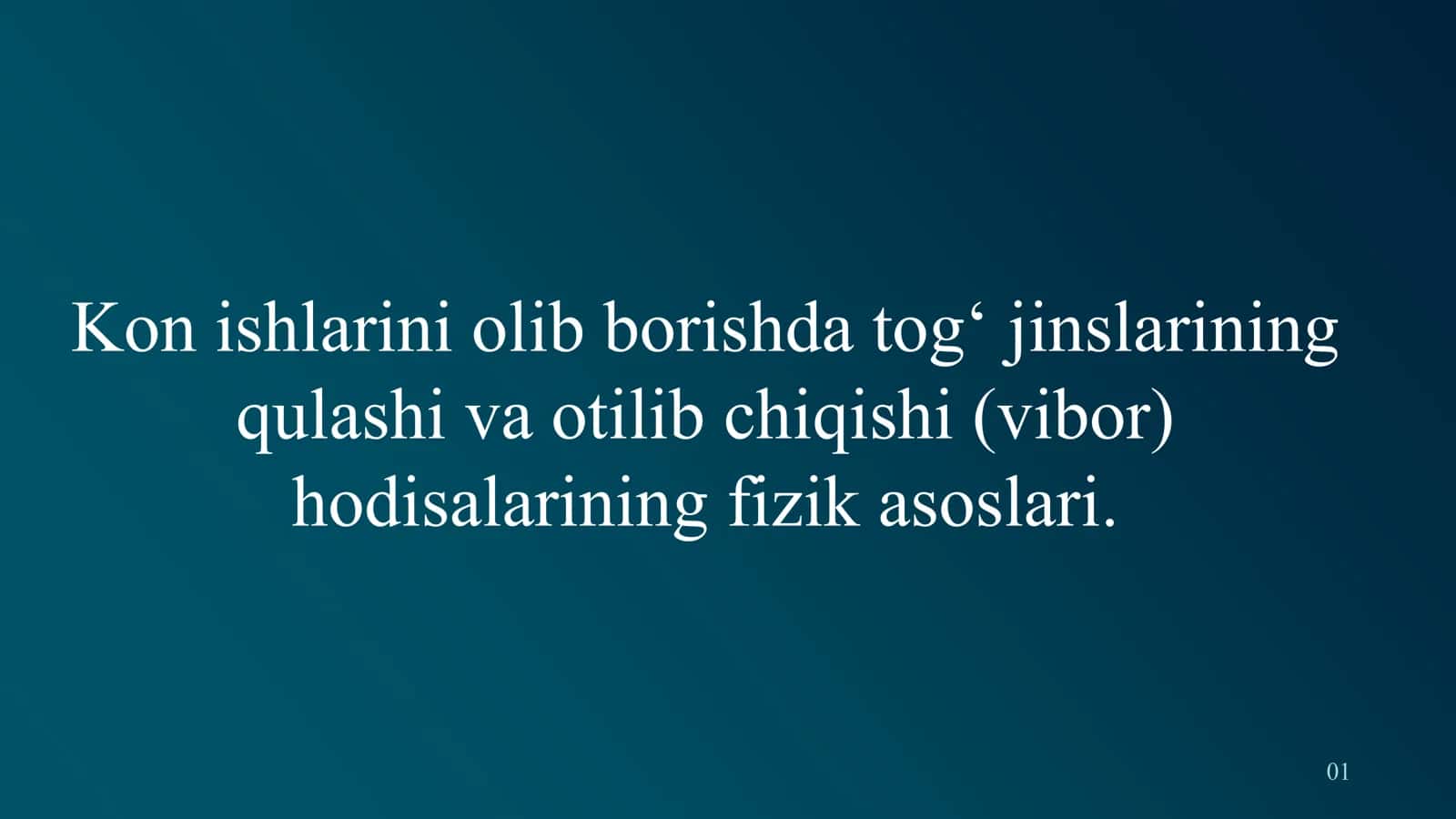 Kon ishlarini olib borishda tog‘ jinslarining qulashi va otilib chiqishi (vibor) 1