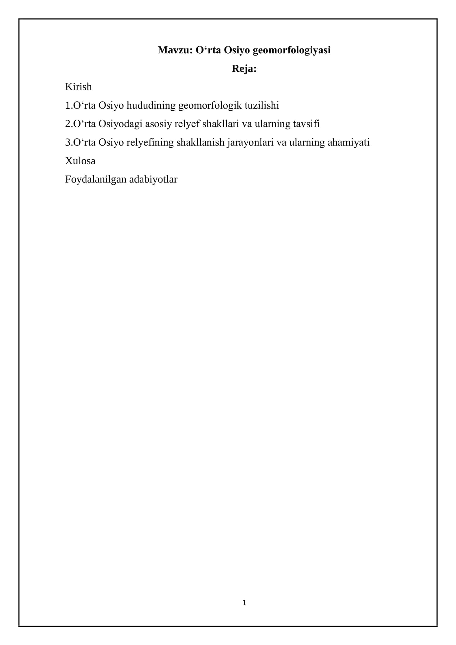 O'rta Osiyo geomorfologiyasi 1