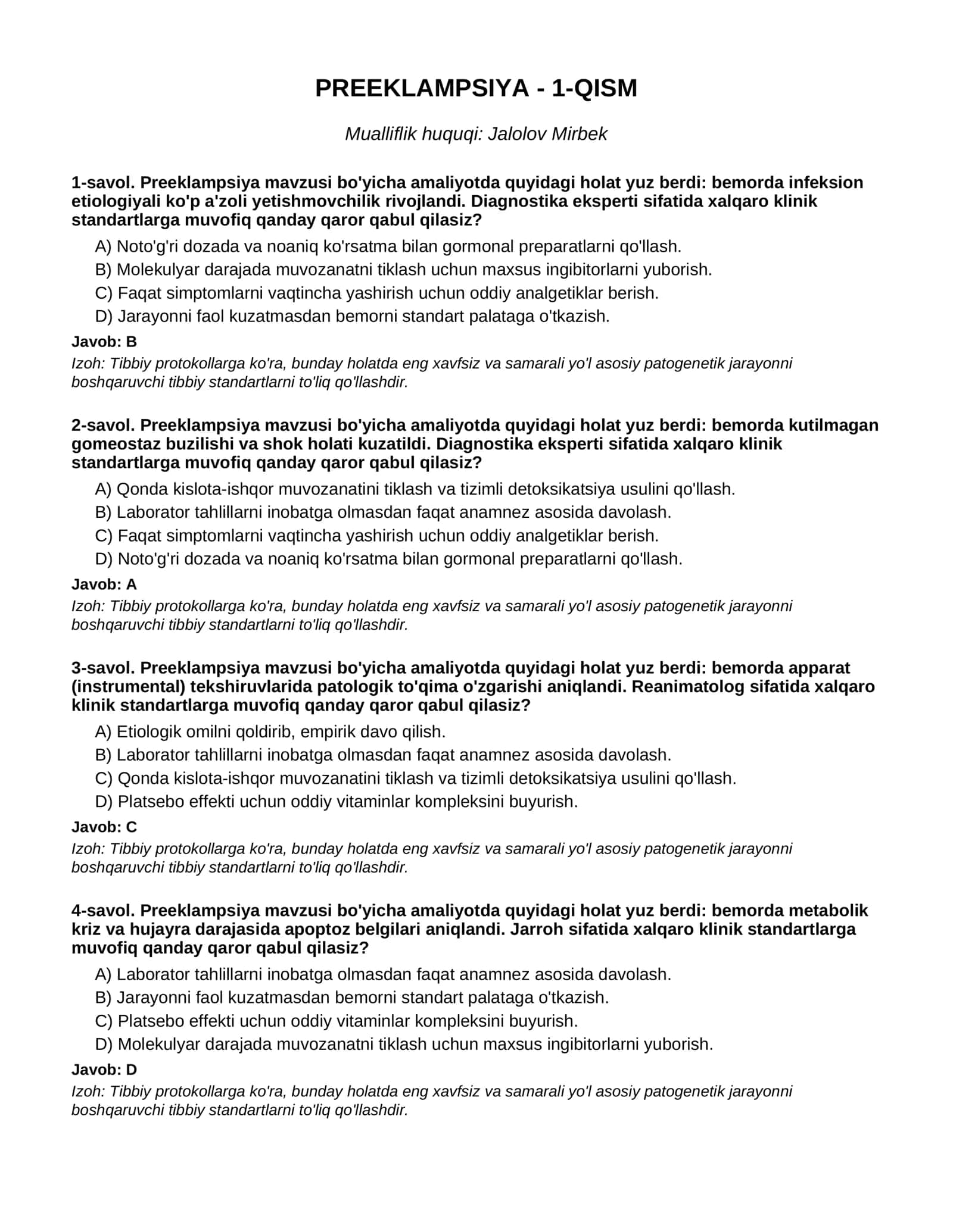 PREEKLAMPSIYA - 1-QISM 1
