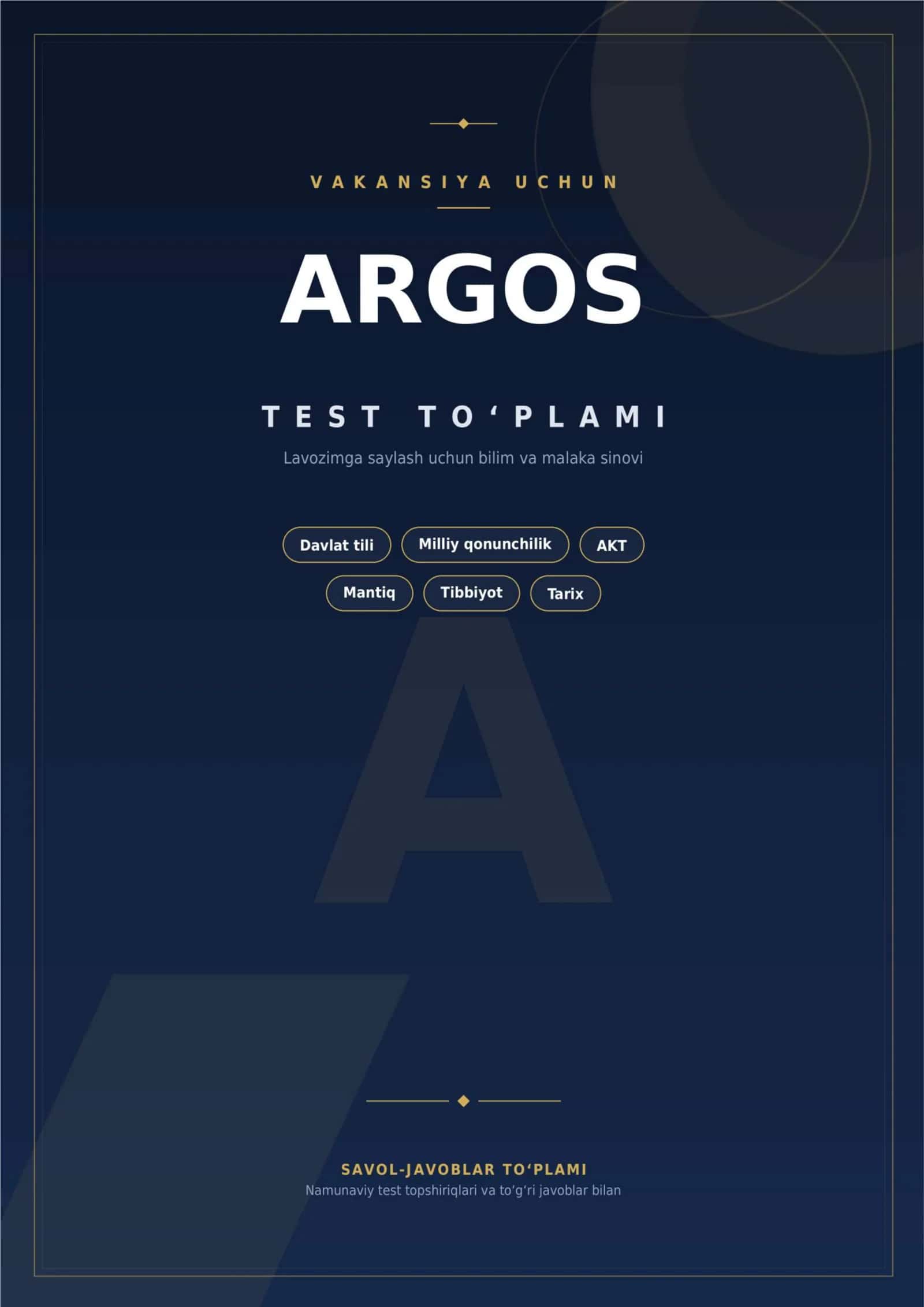 Argos test savollari 1