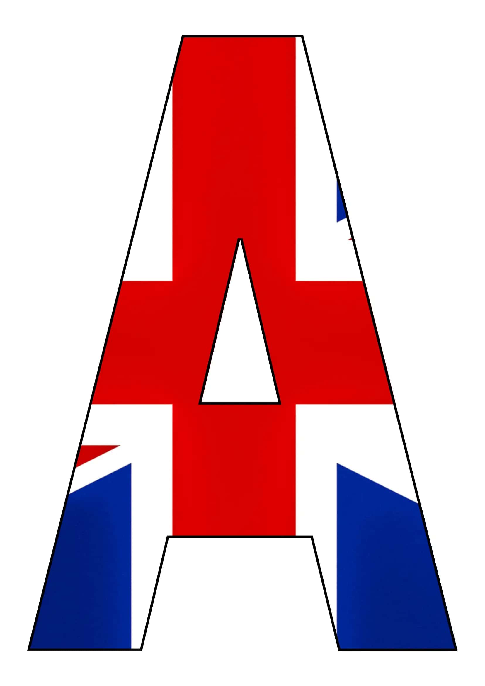 Harflar Buyuk Britaniya bayrog'i fonida 1
