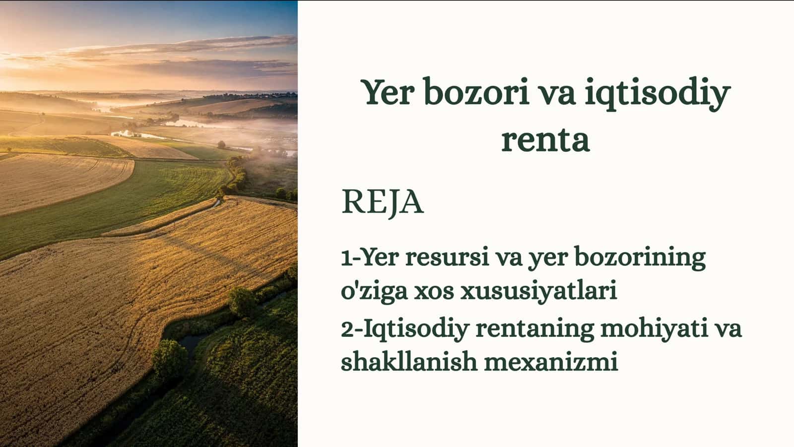 Yer bozori va iqtisodiy 1