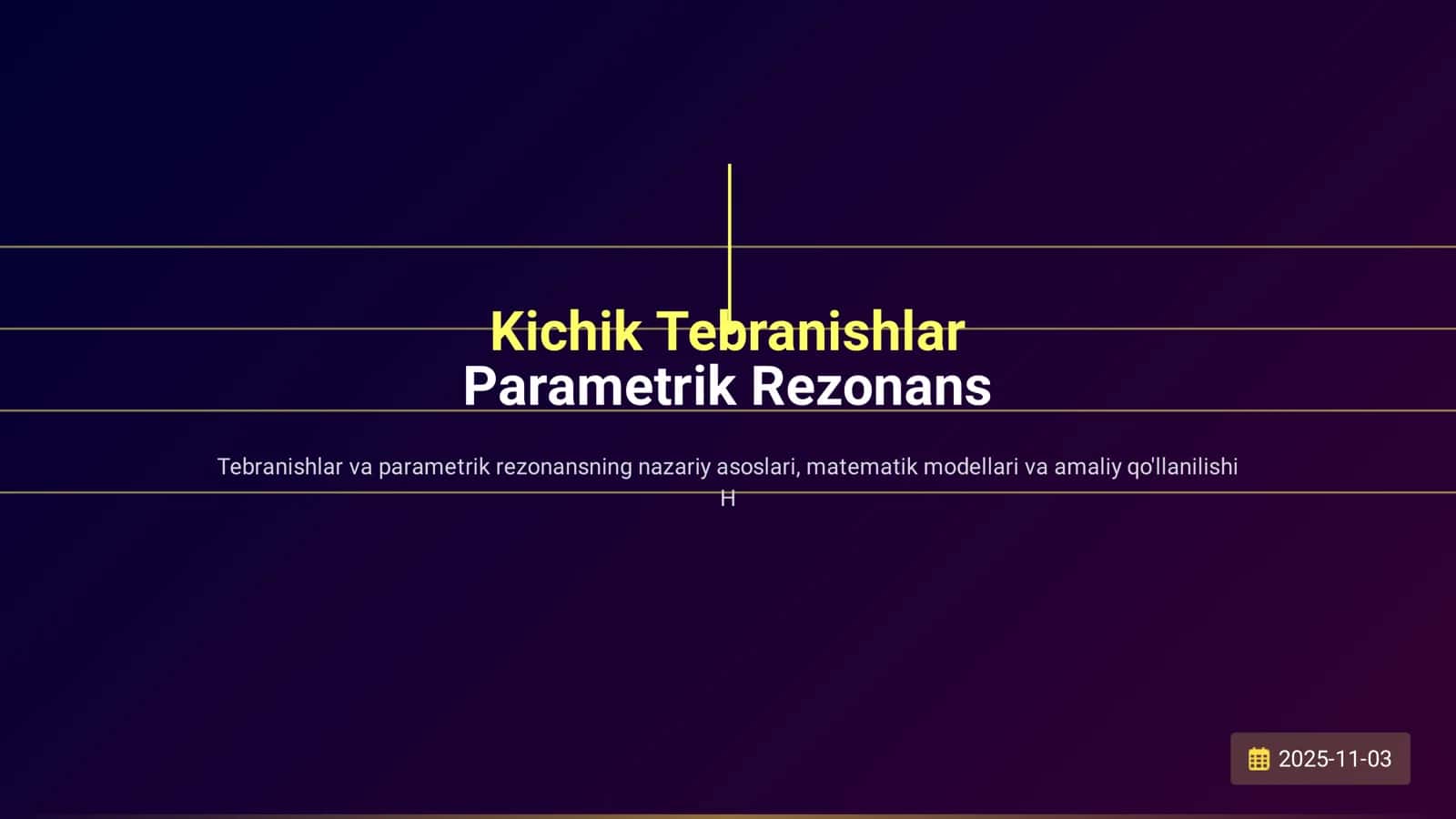 Parametrik Rezonans 1