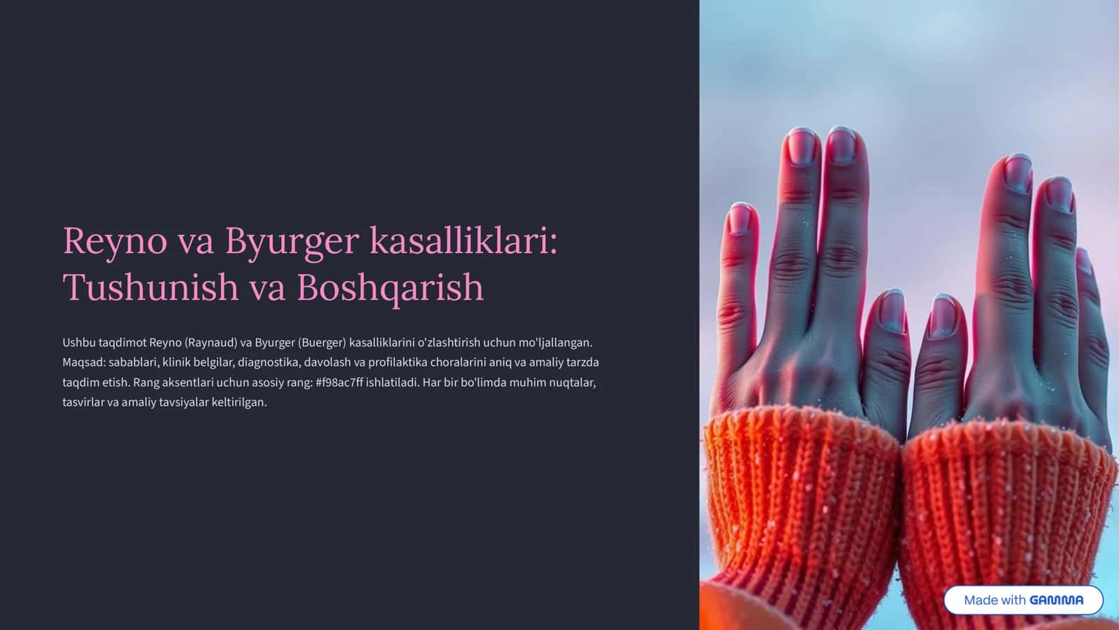 Reyno va Byurger kasalliklari: Tushunish va Boshqarish 1