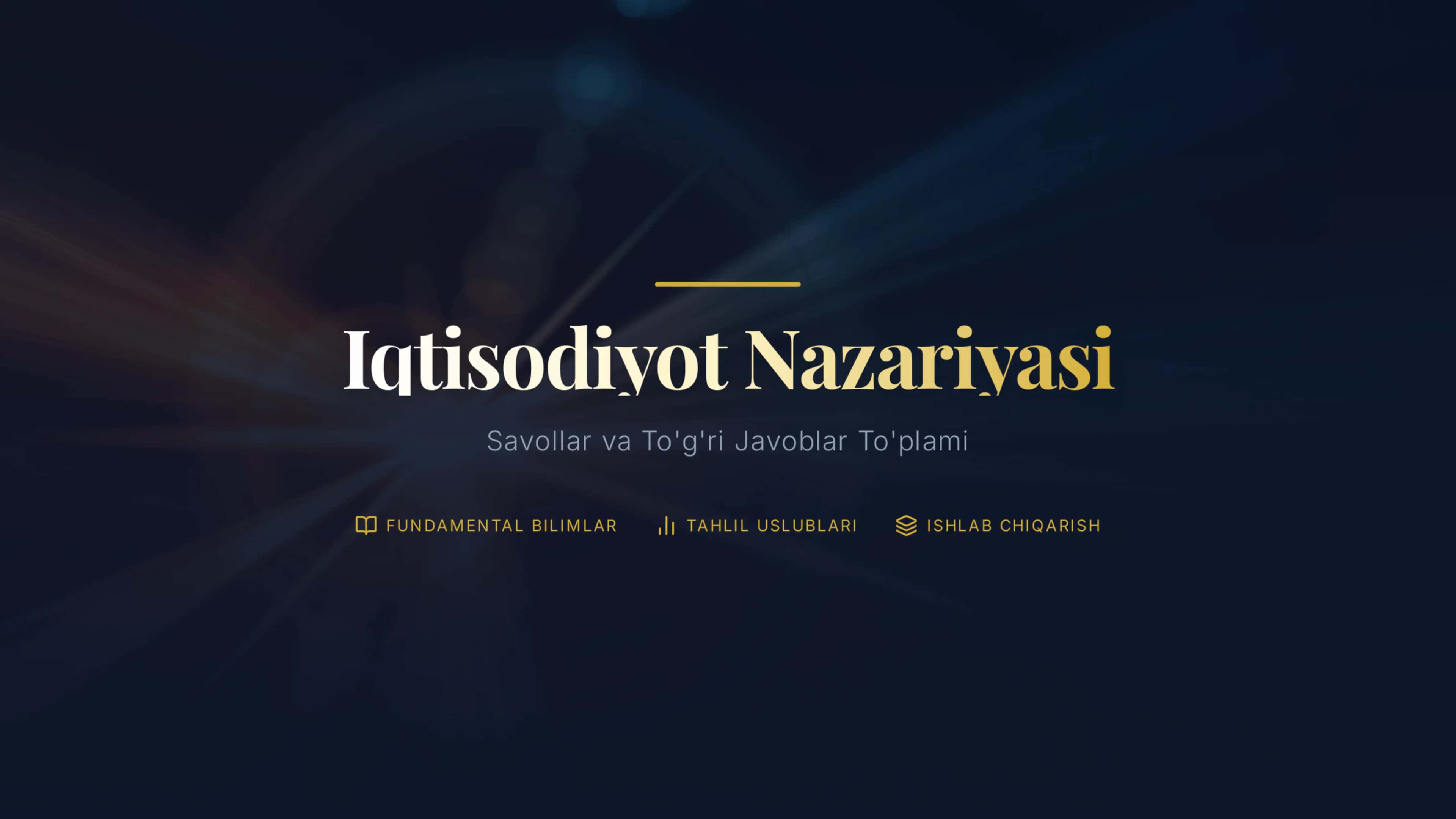 IQTISODIYOT NAZARIYASI VA ASOSIY TUSHUNCHALAR.TAQDIMOT. 1