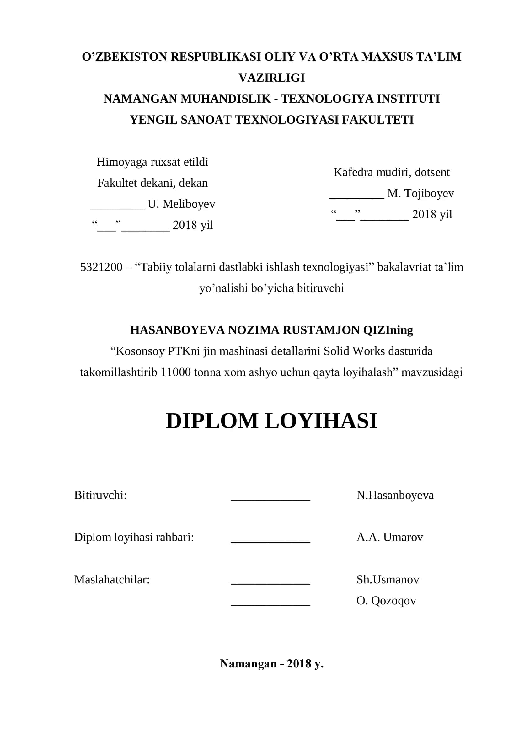 Tabiiy tolalarni dastlabki ishlash texnologiyasi 1