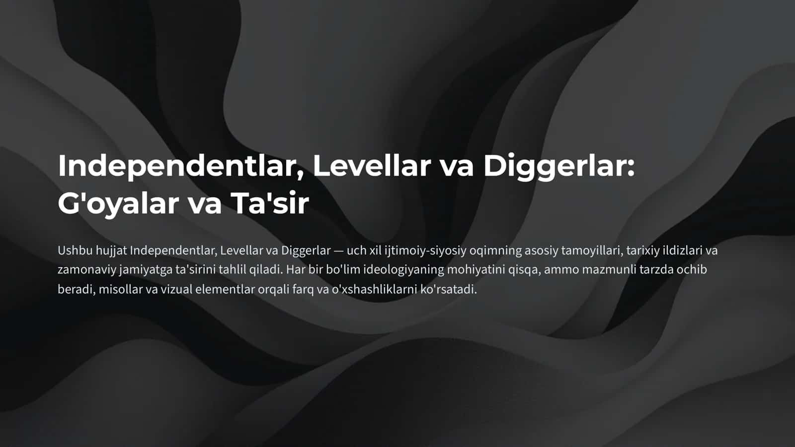Independentlar, Levellar va Diggerlar 1
