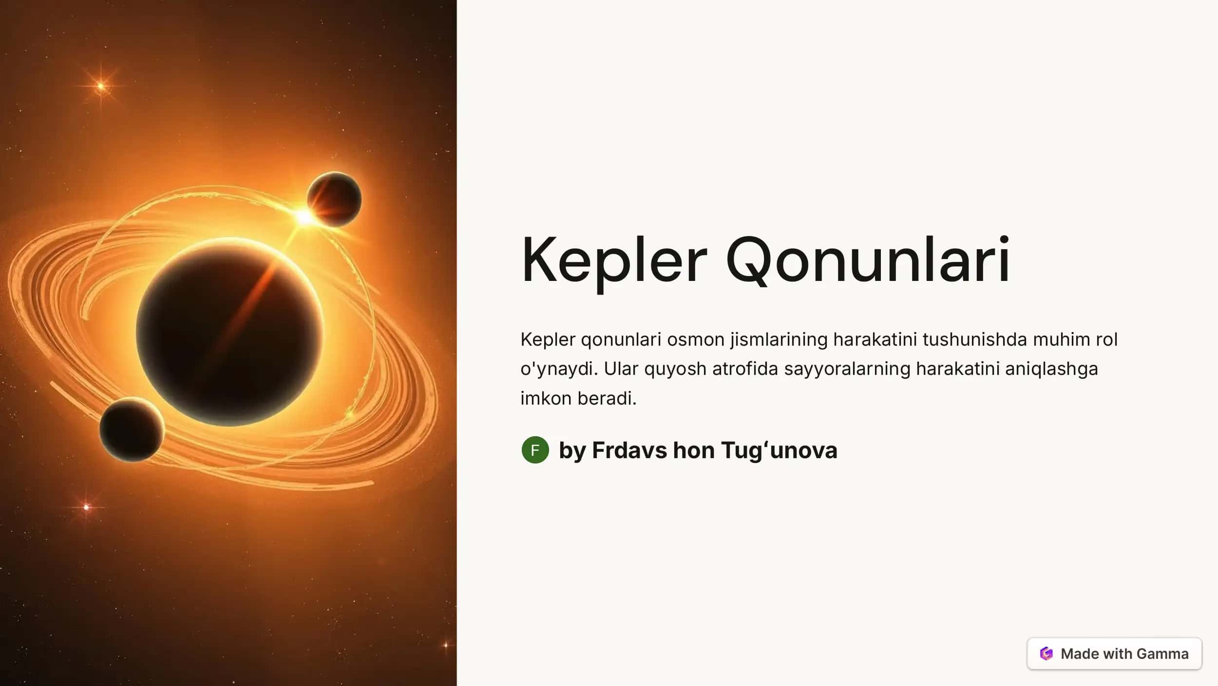Kepler Qonunlari 1