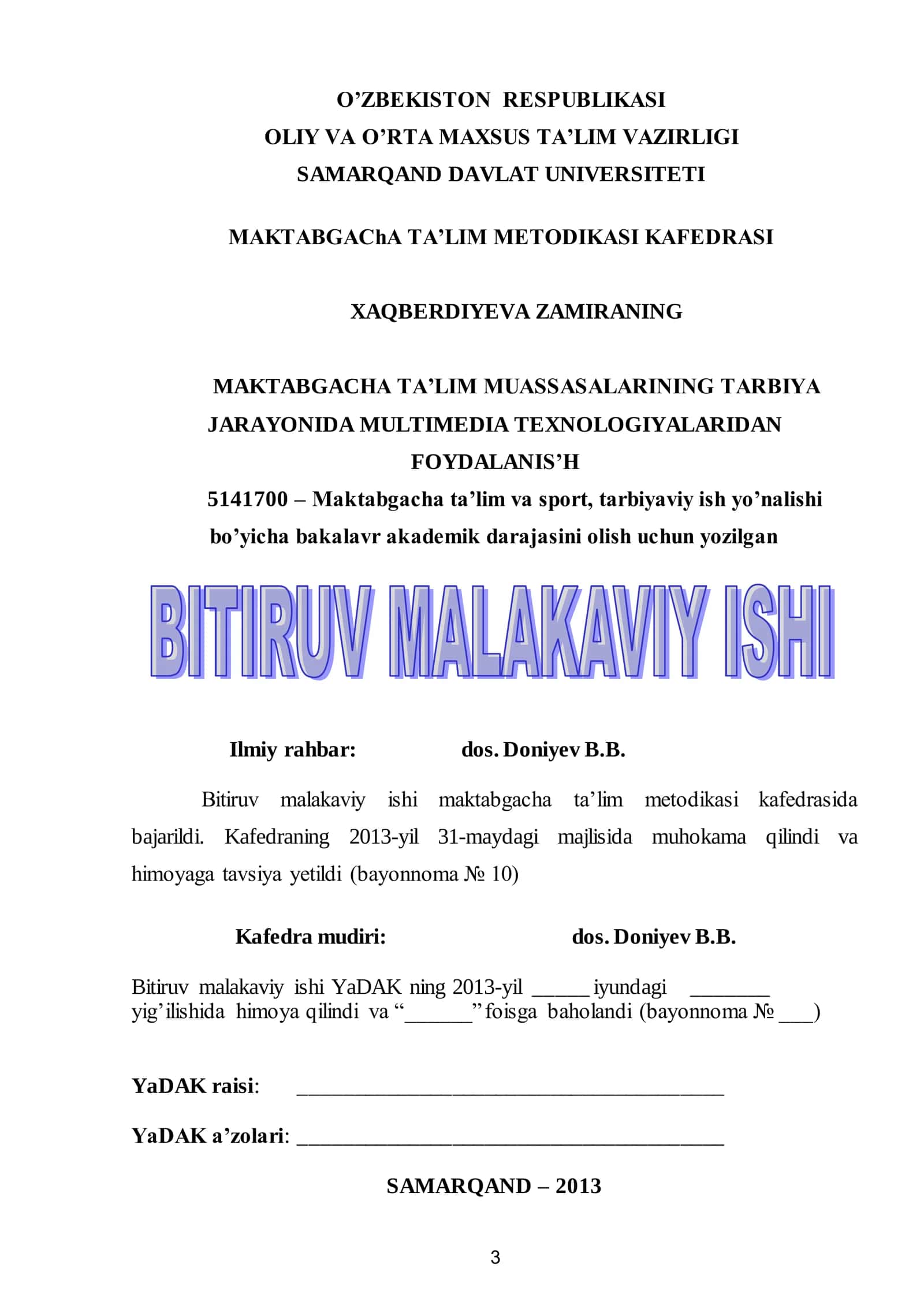 MAKTABGAChA TA’LIM MUASSASALARIDA AXBOROT TEXNOLOGIYaLARIDAN FOYDALANIShNING ShART-ShAROTLARI 1