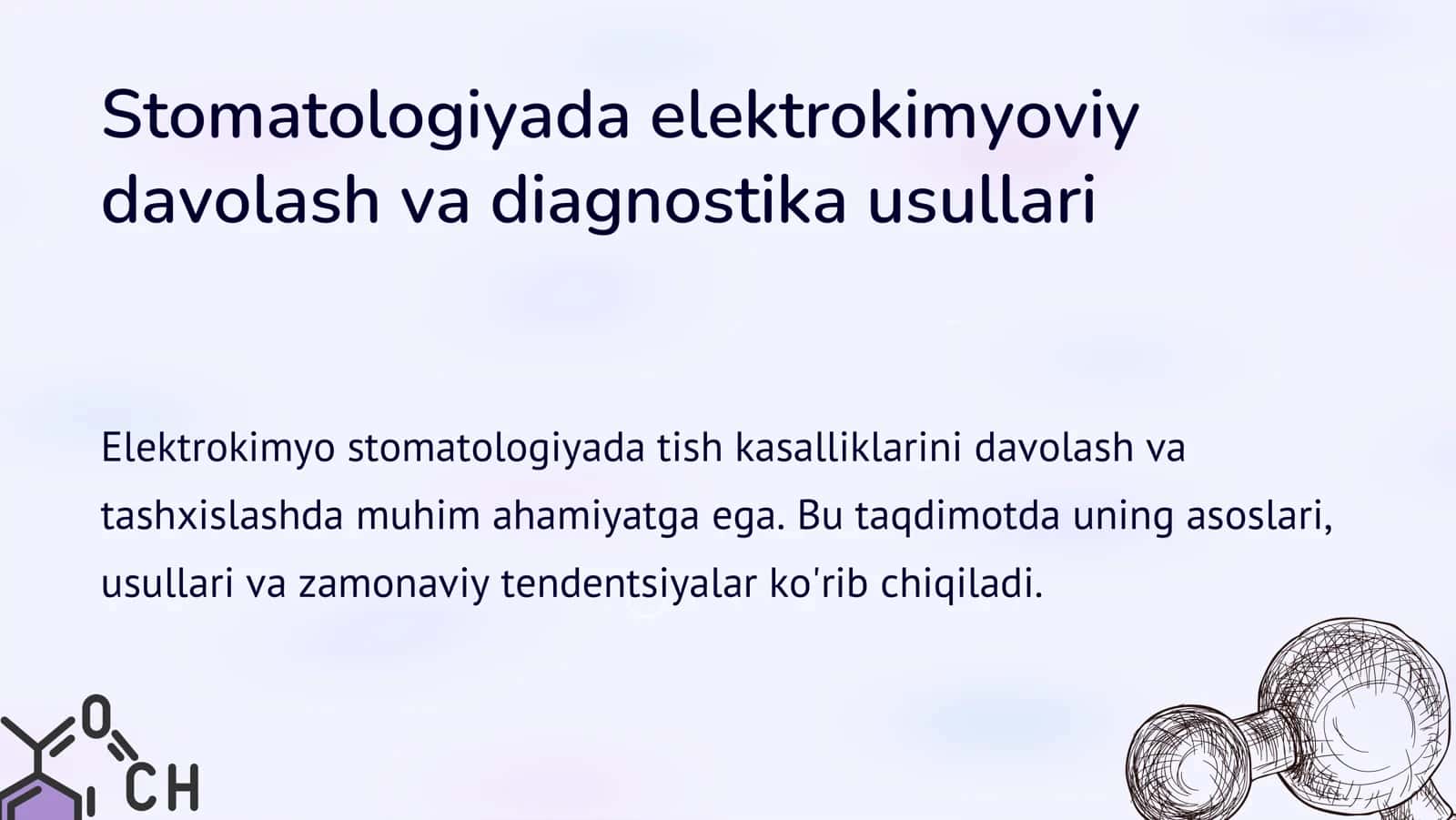 Stomatologiyada elektrokimyoviy davolash va diagnostika usullari 1